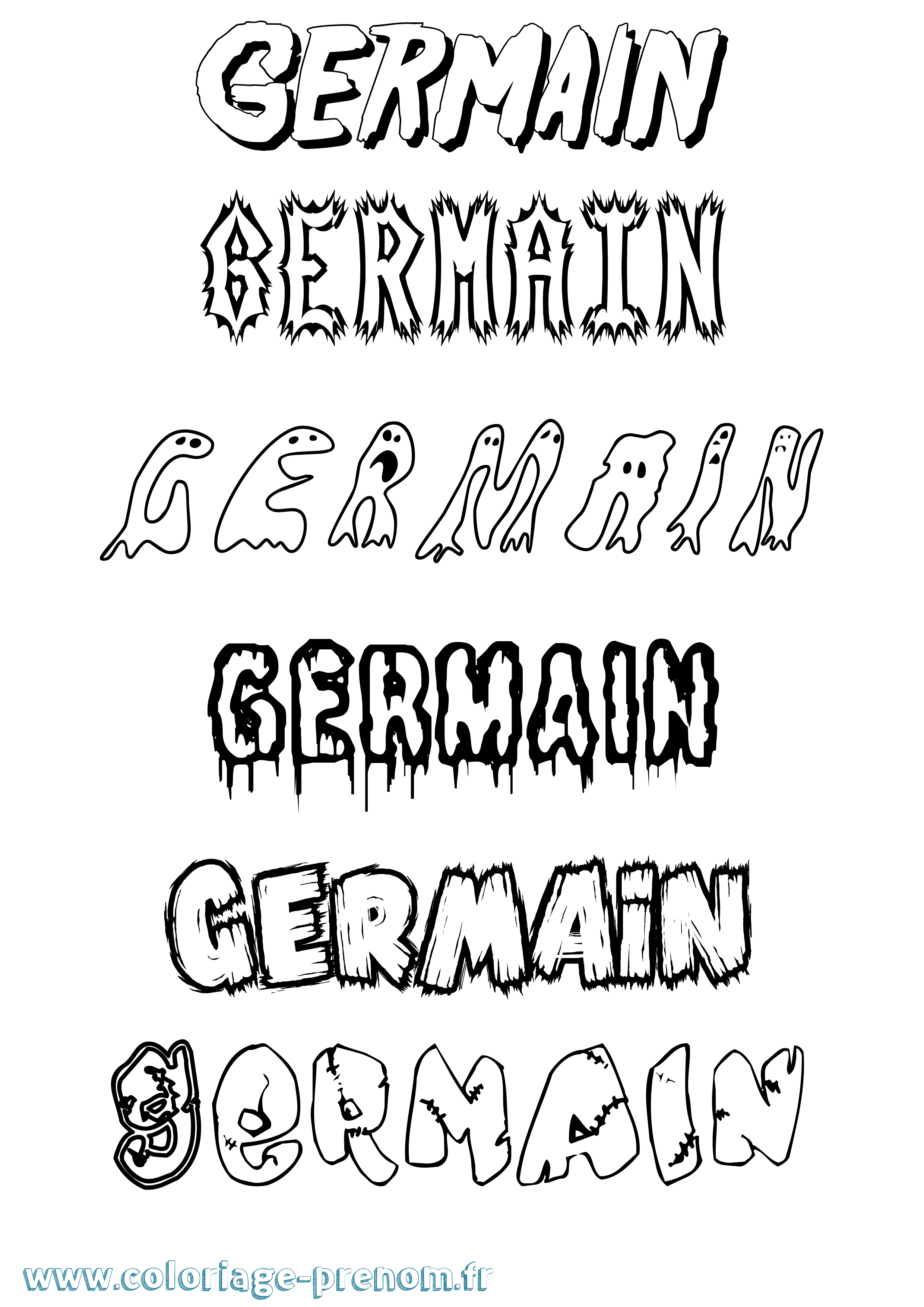 Coloriage prénom Germain Frisson