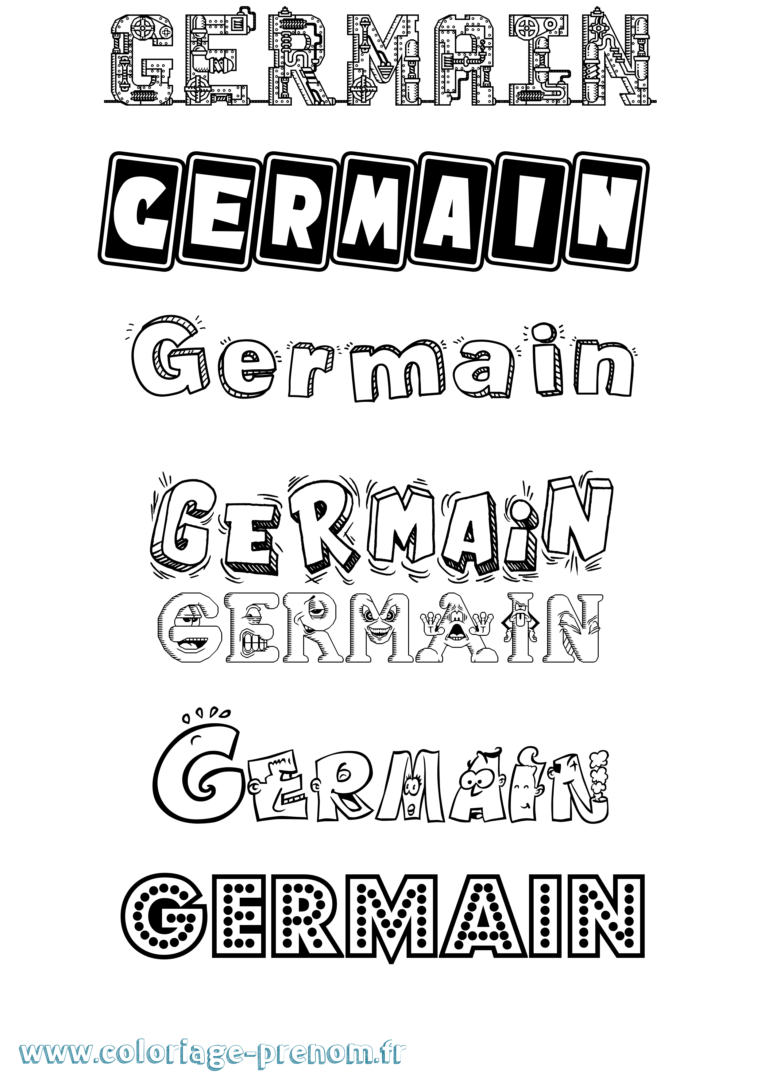 Coloriage prénom Germain Fun