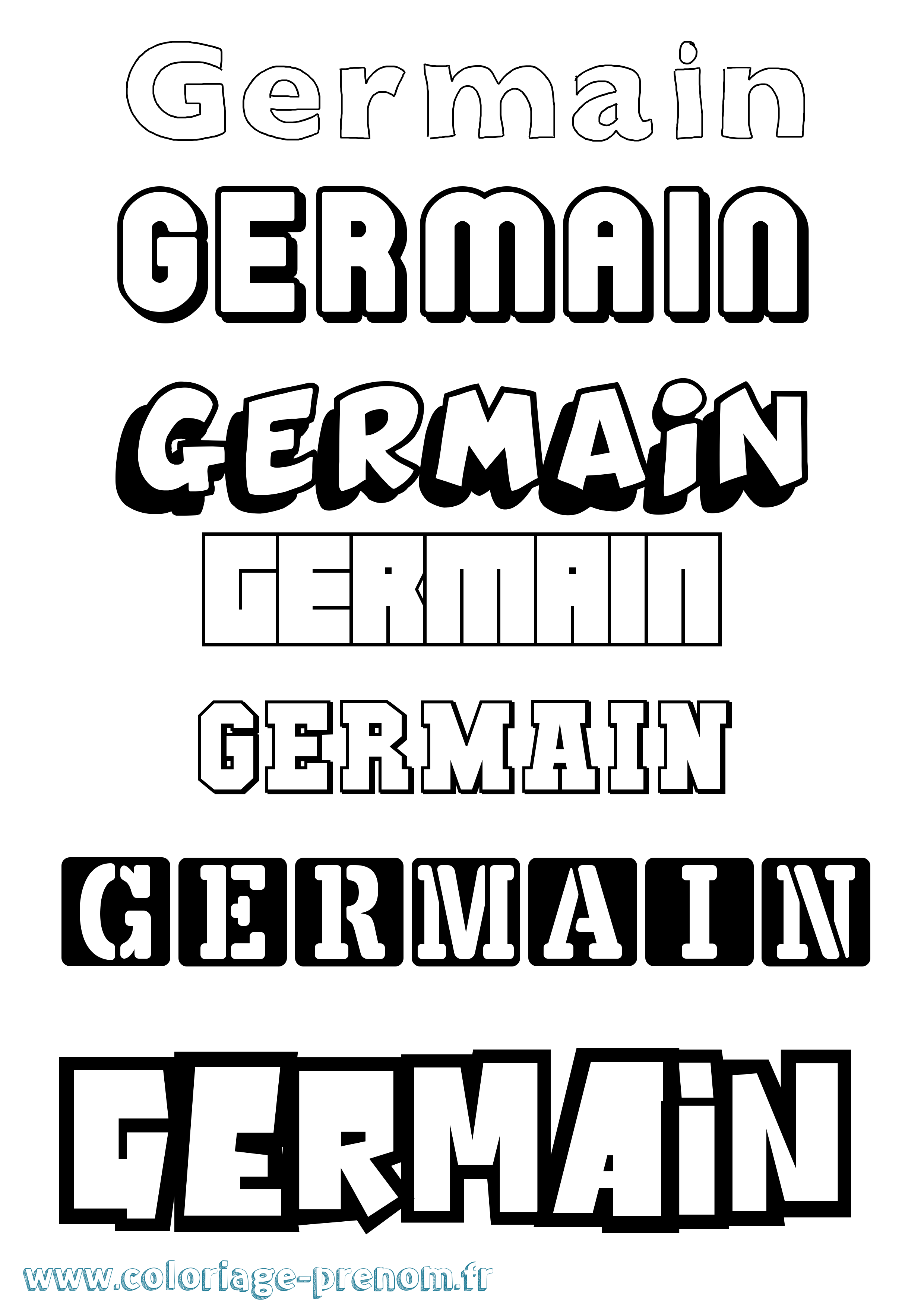 Coloriage prénom Germain Simple