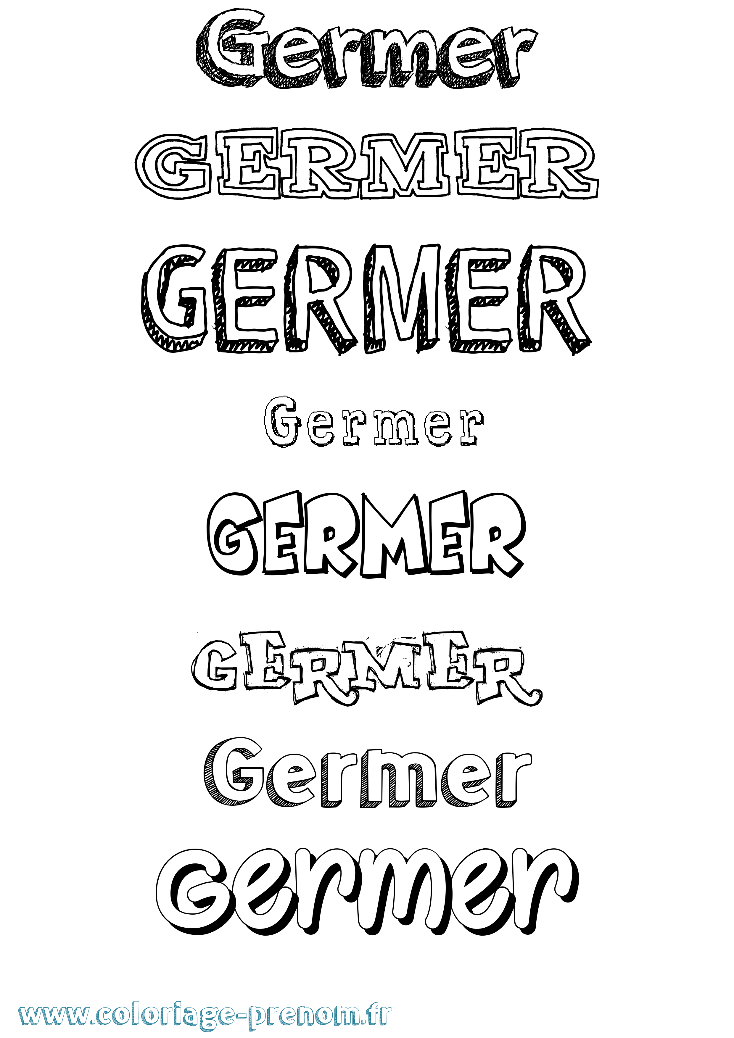 Coloriage prénom Germer Dessiné