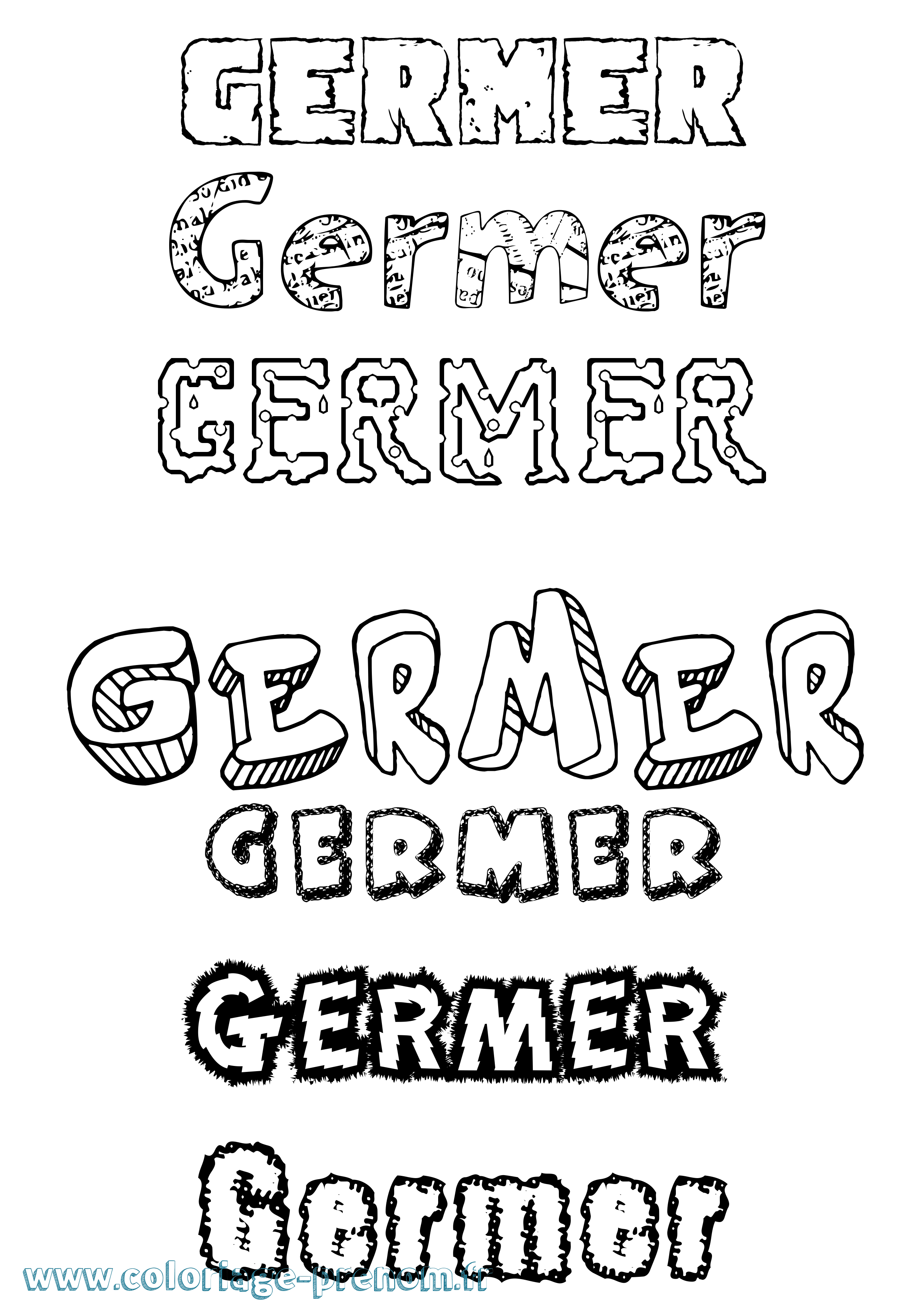 Coloriage prénom Germer Destructuré