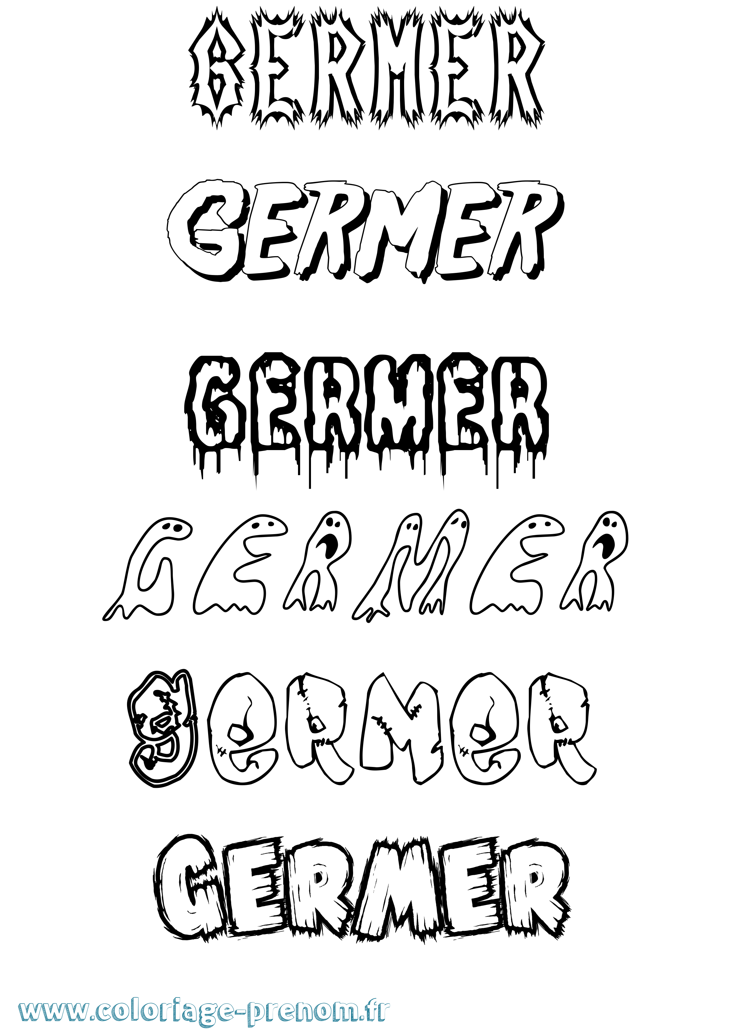 Coloriage prénom Germer Frisson