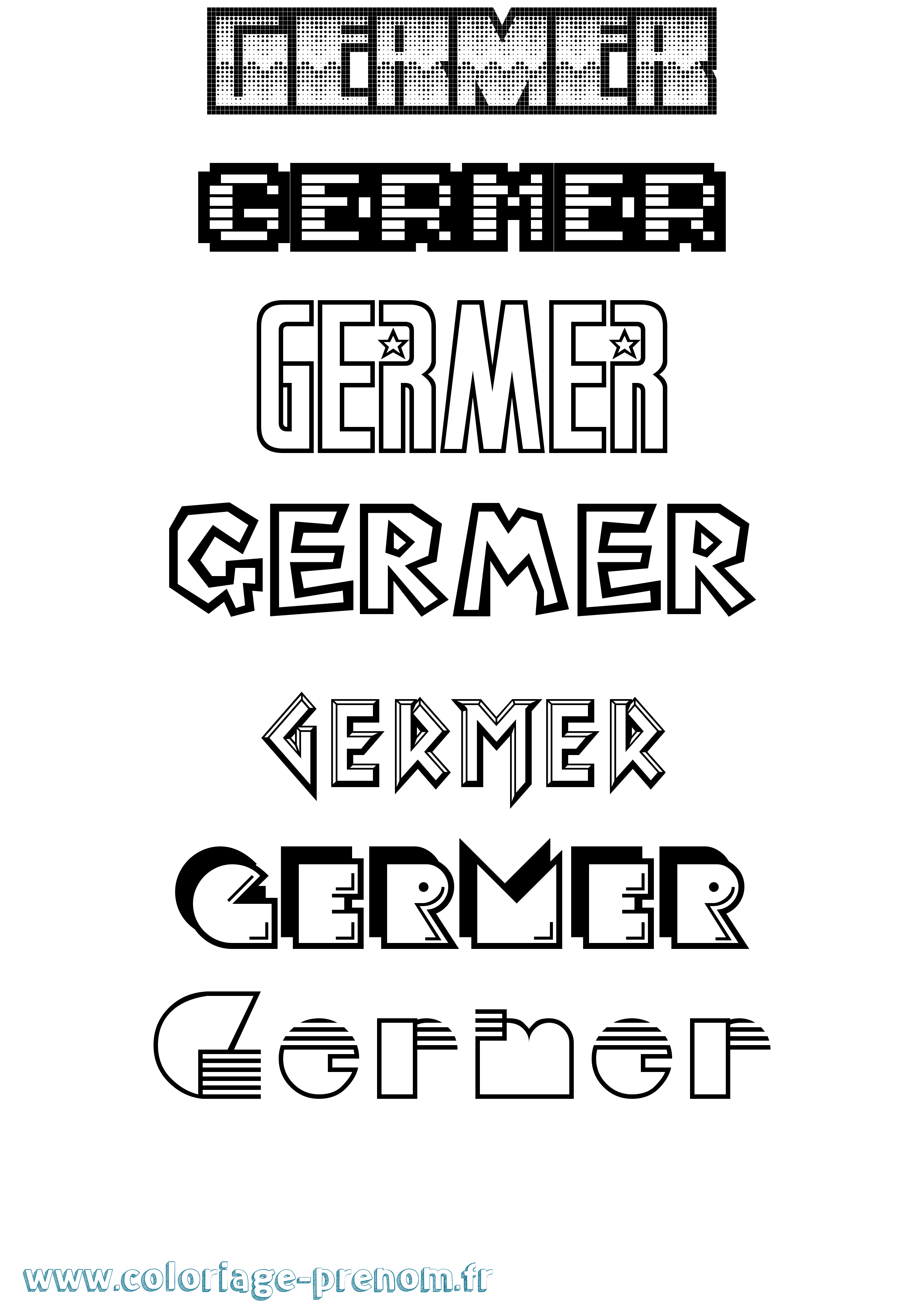 Coloriage prénom Germer Jeux Vidéos