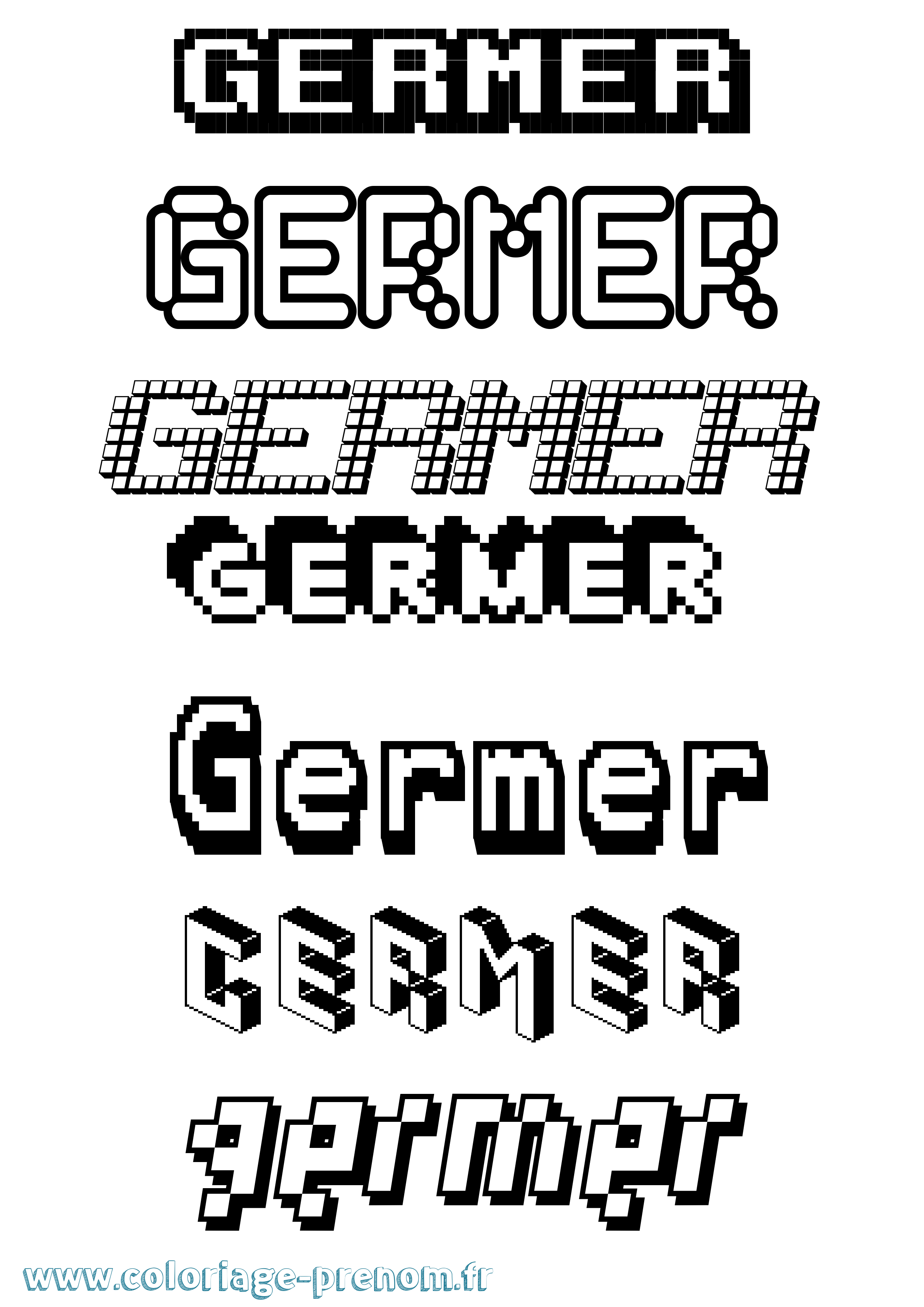 Coloriage prénom Germer Pixel