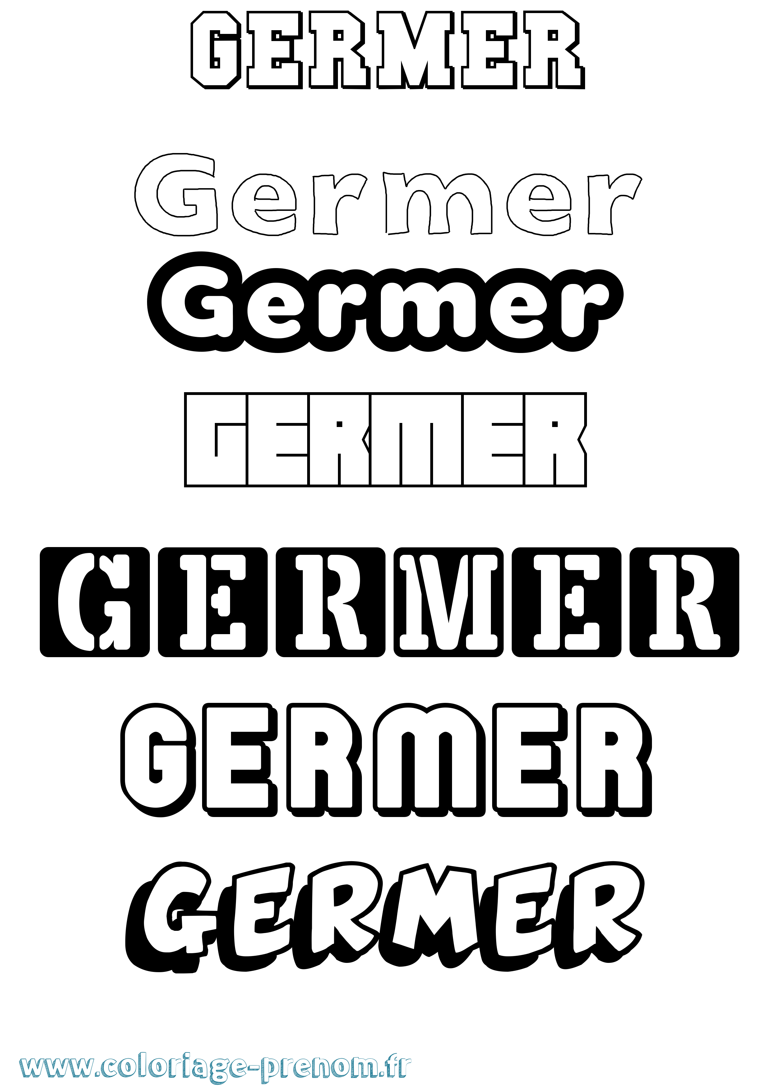 Coloriage prénom Germer Simple