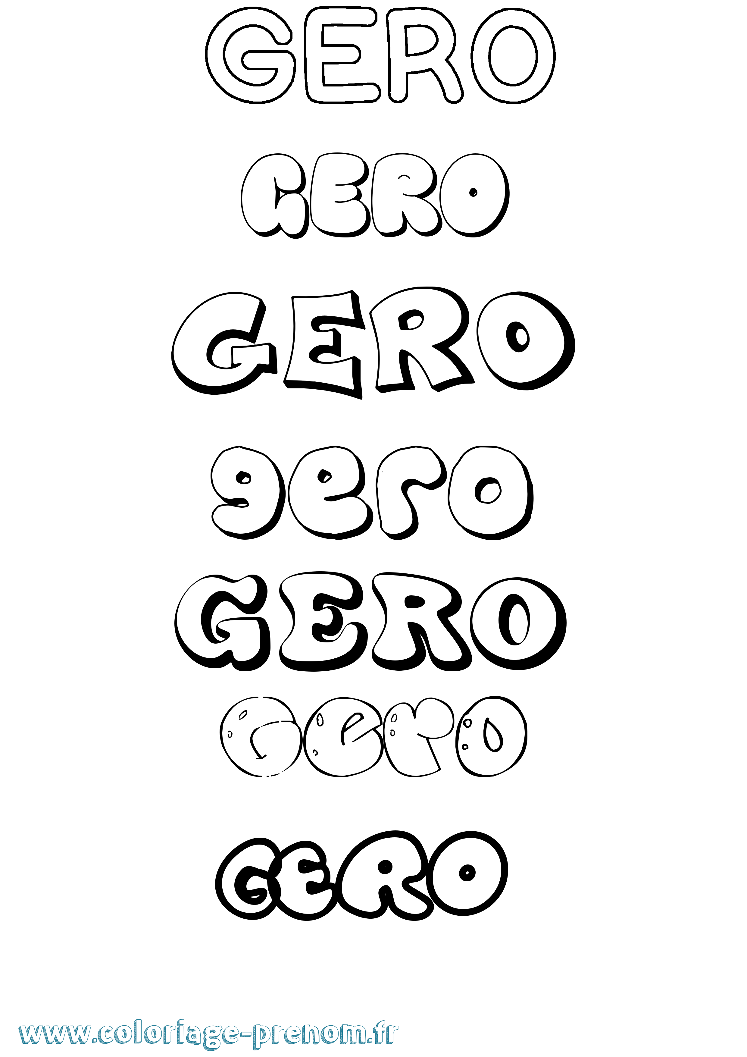 Coloriage prénom Gero Bubble