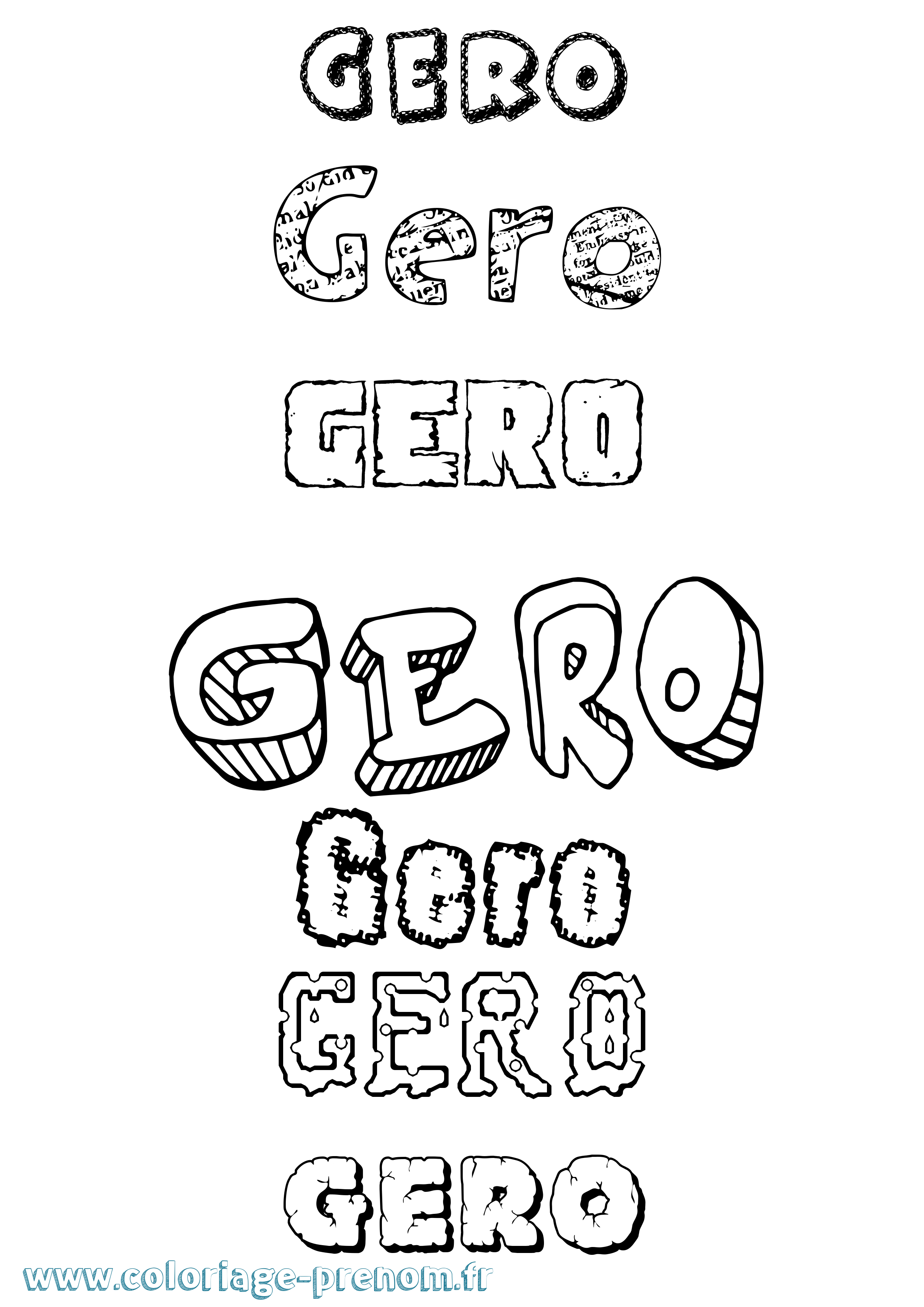 Coloriage prénom Gero Destructuré