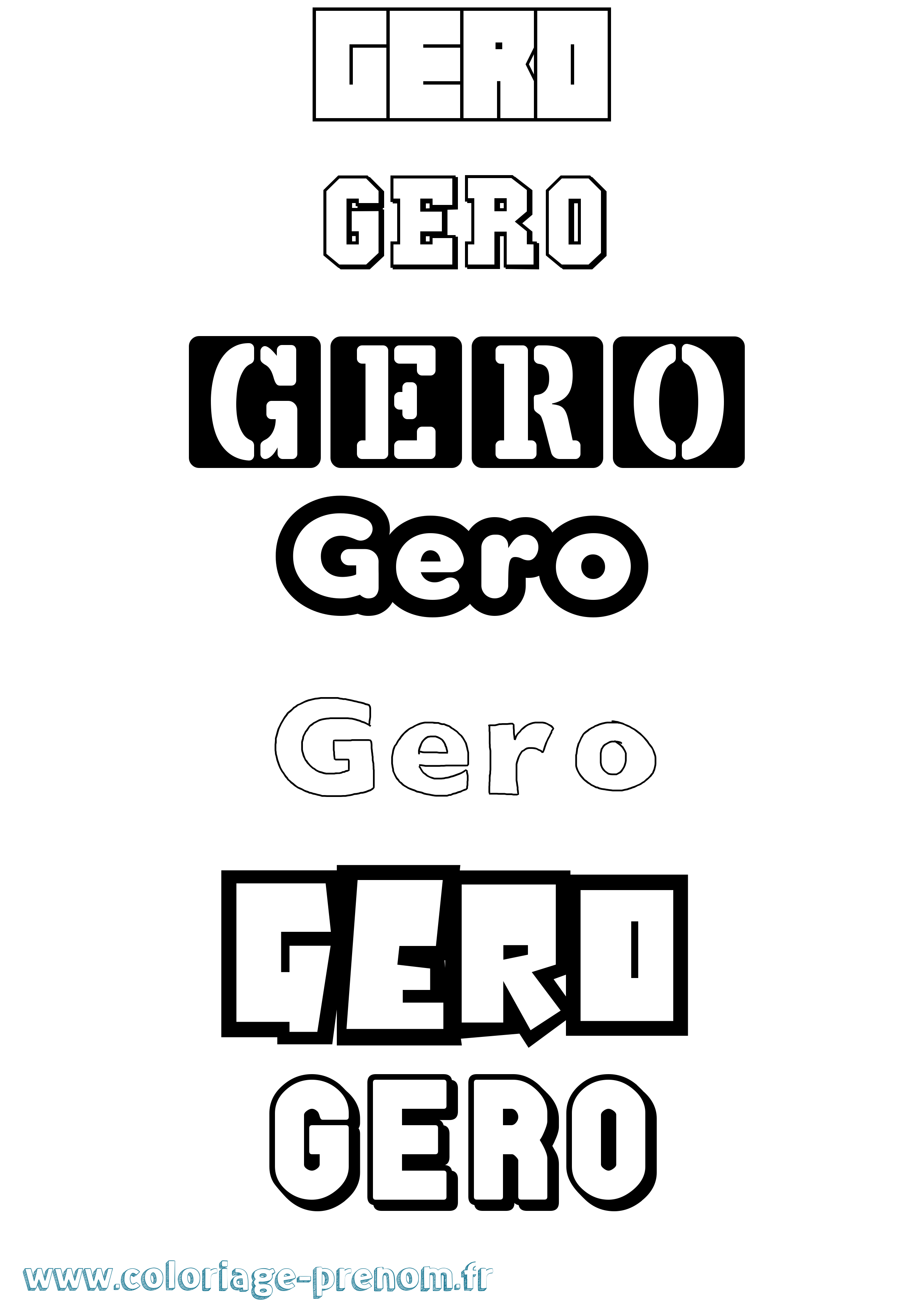 Coloriage prénom Gero Simple