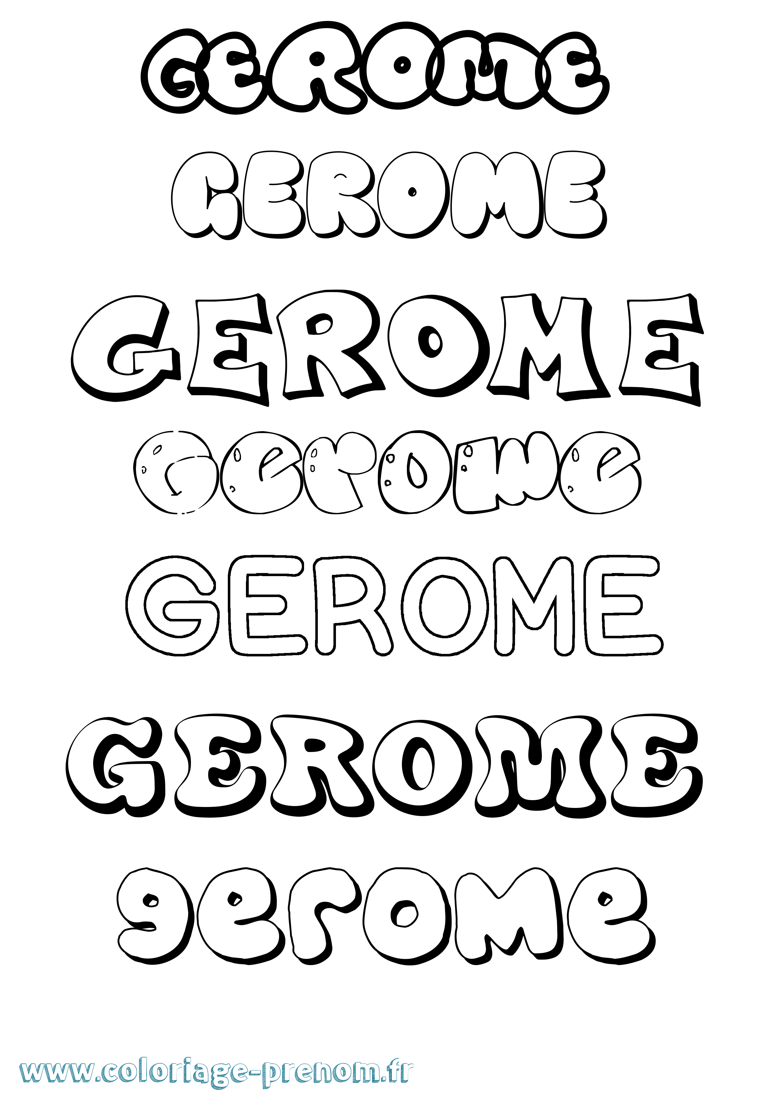 Coloriage prénom Gerome Bubble