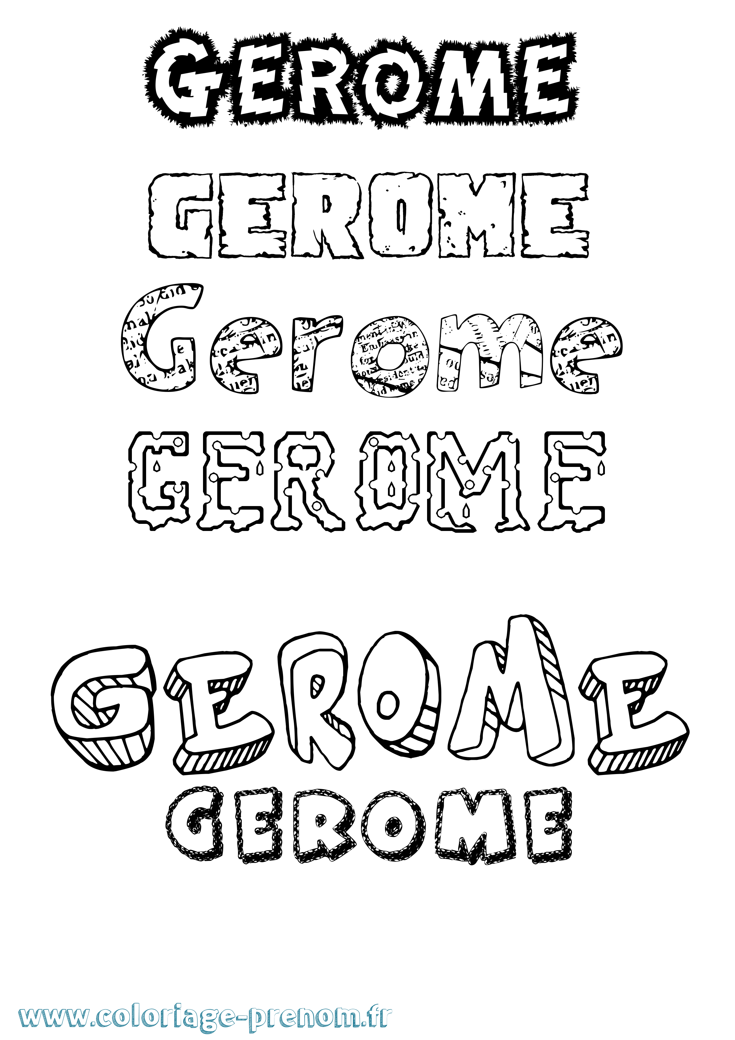 Coloriage prénom Gerome Destructuré