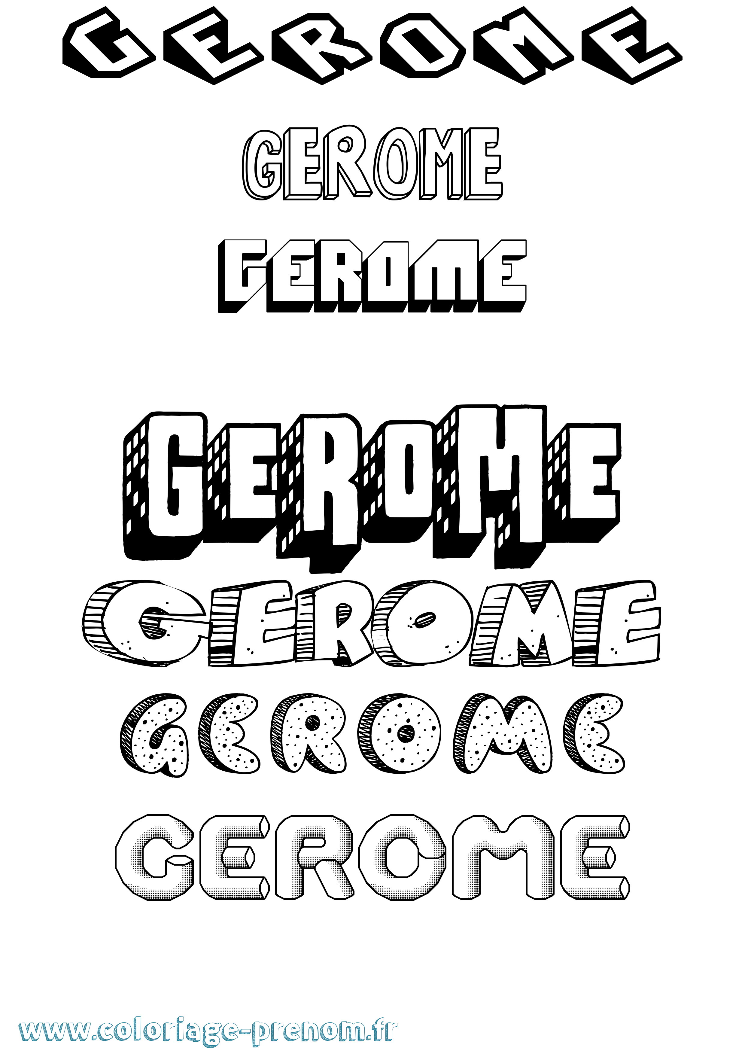 Coloriage prénom Gerome Effet 3D