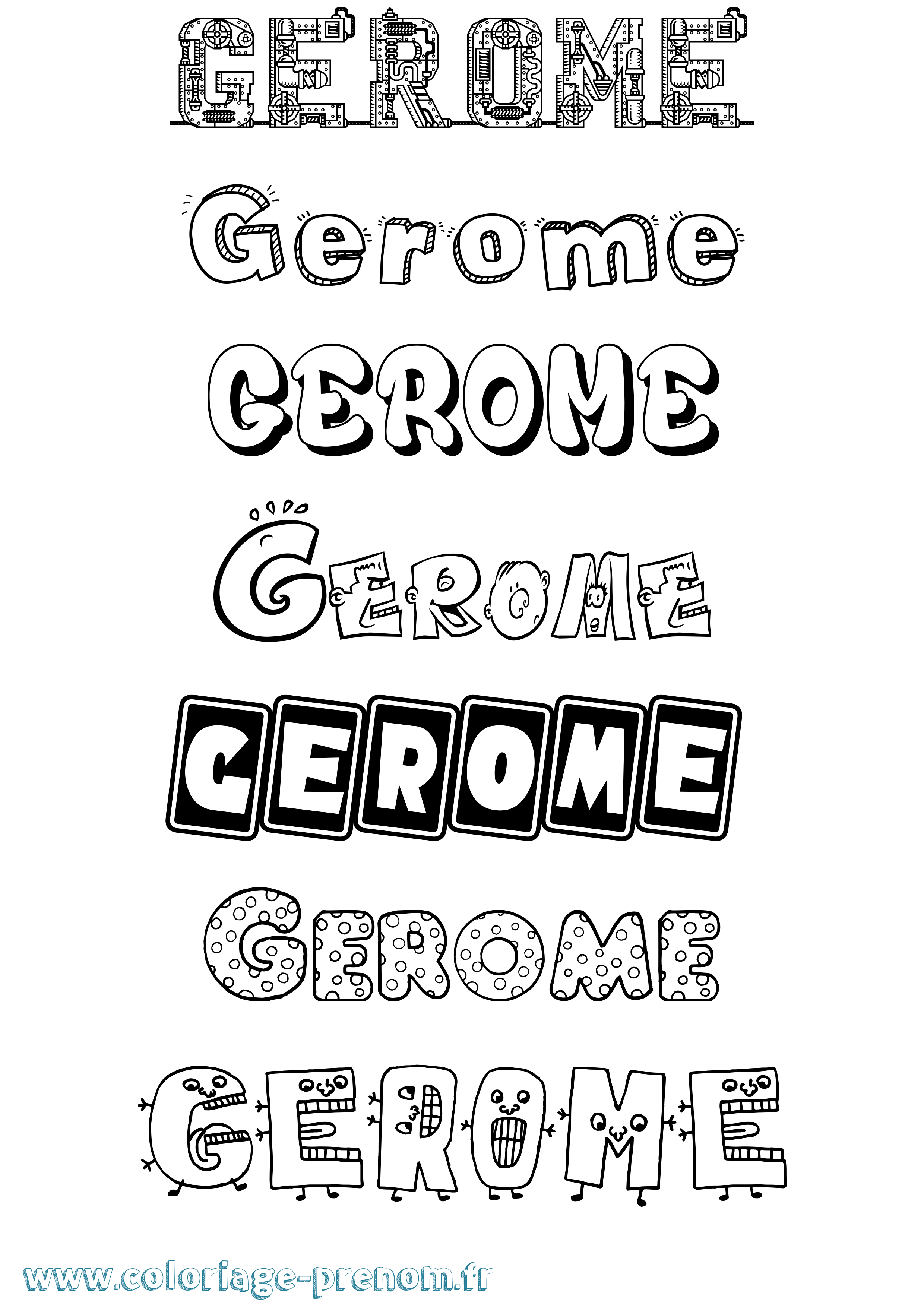 Coloriage prénom Gerome Fun