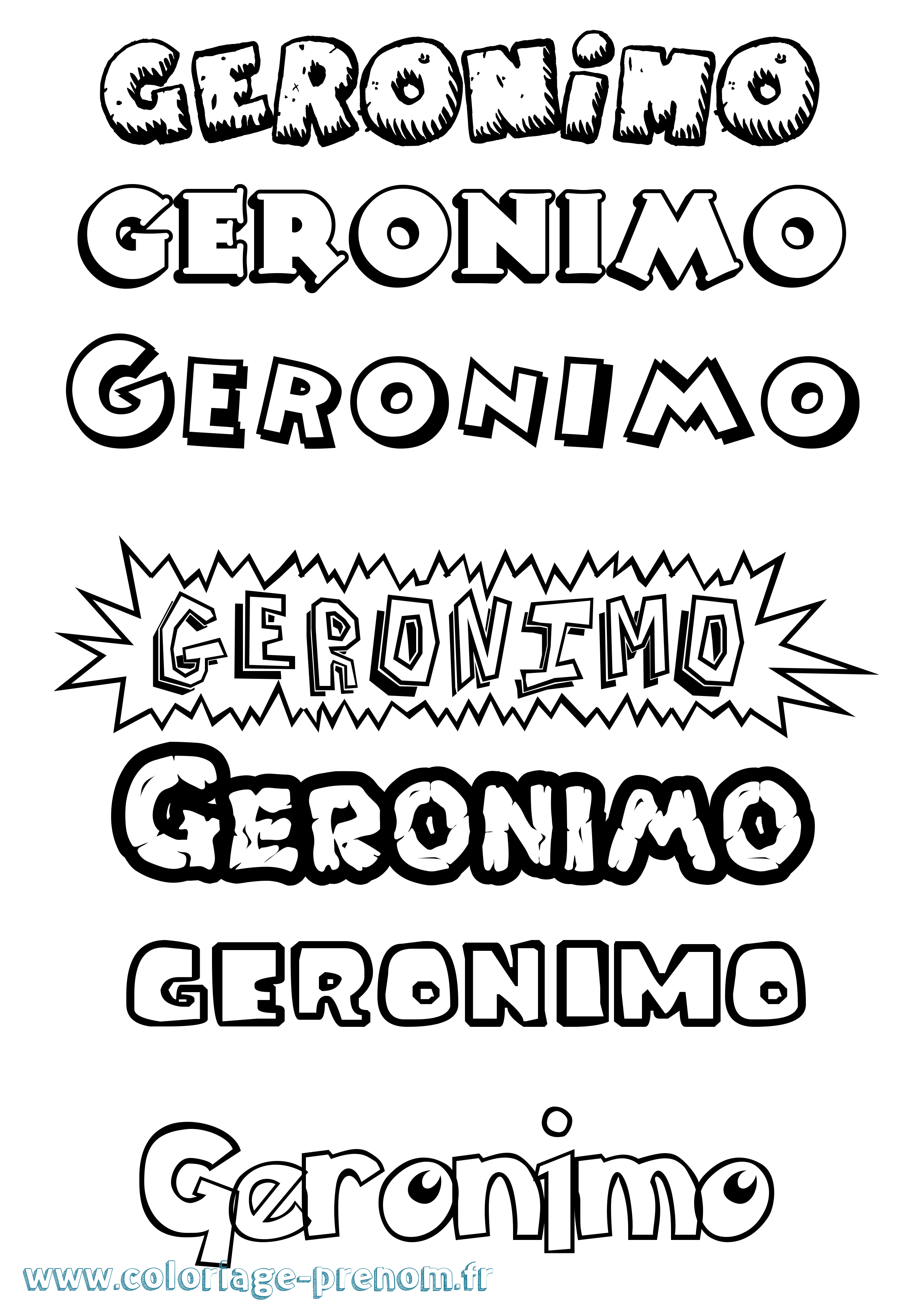 Coloriage Geronimo Dessin Animé Coloriage prénom Geronimo Dessin Animé