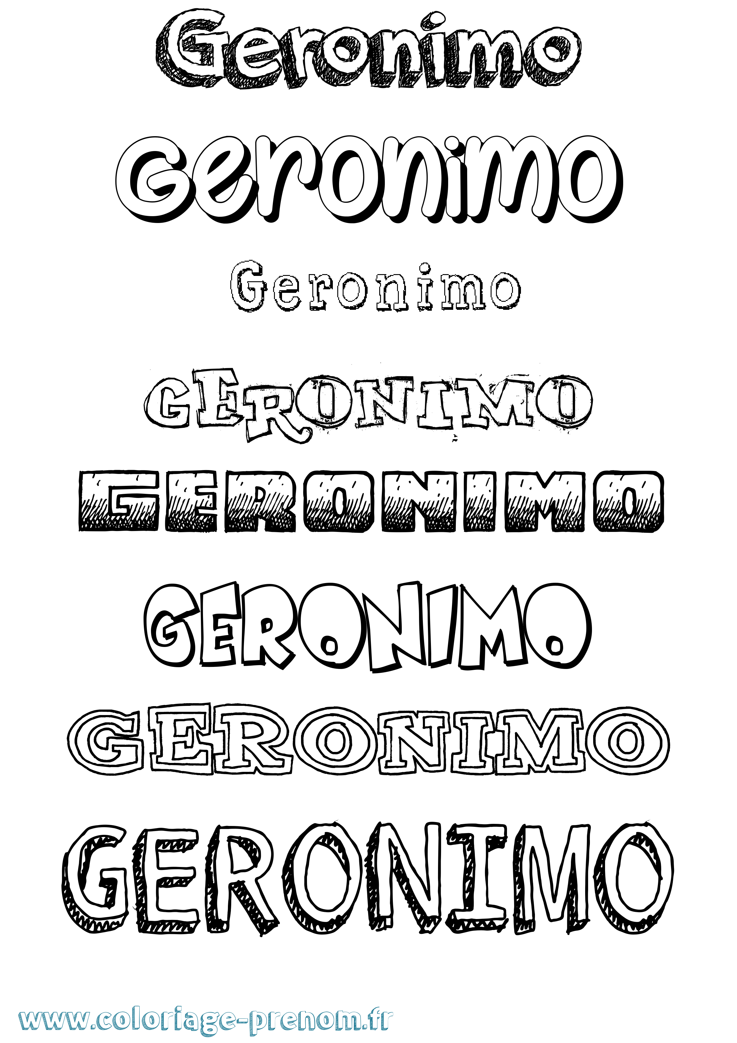 Coloriage Geronimo Dessiné Coloriage prénom Geronimo Dessiné