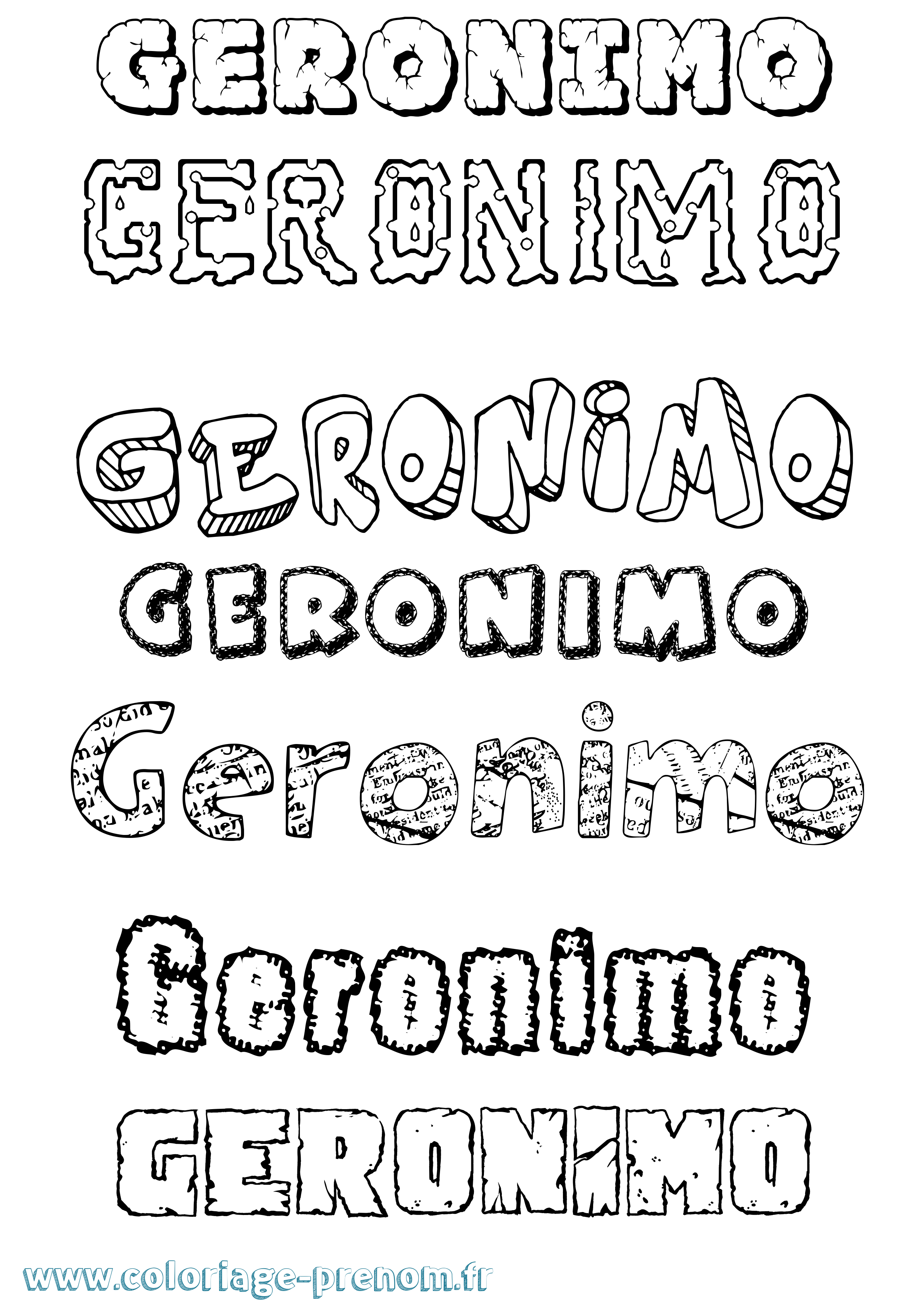 Coloriage Geronimo Destructuré Coloriage prénom Geronimo Destructuré