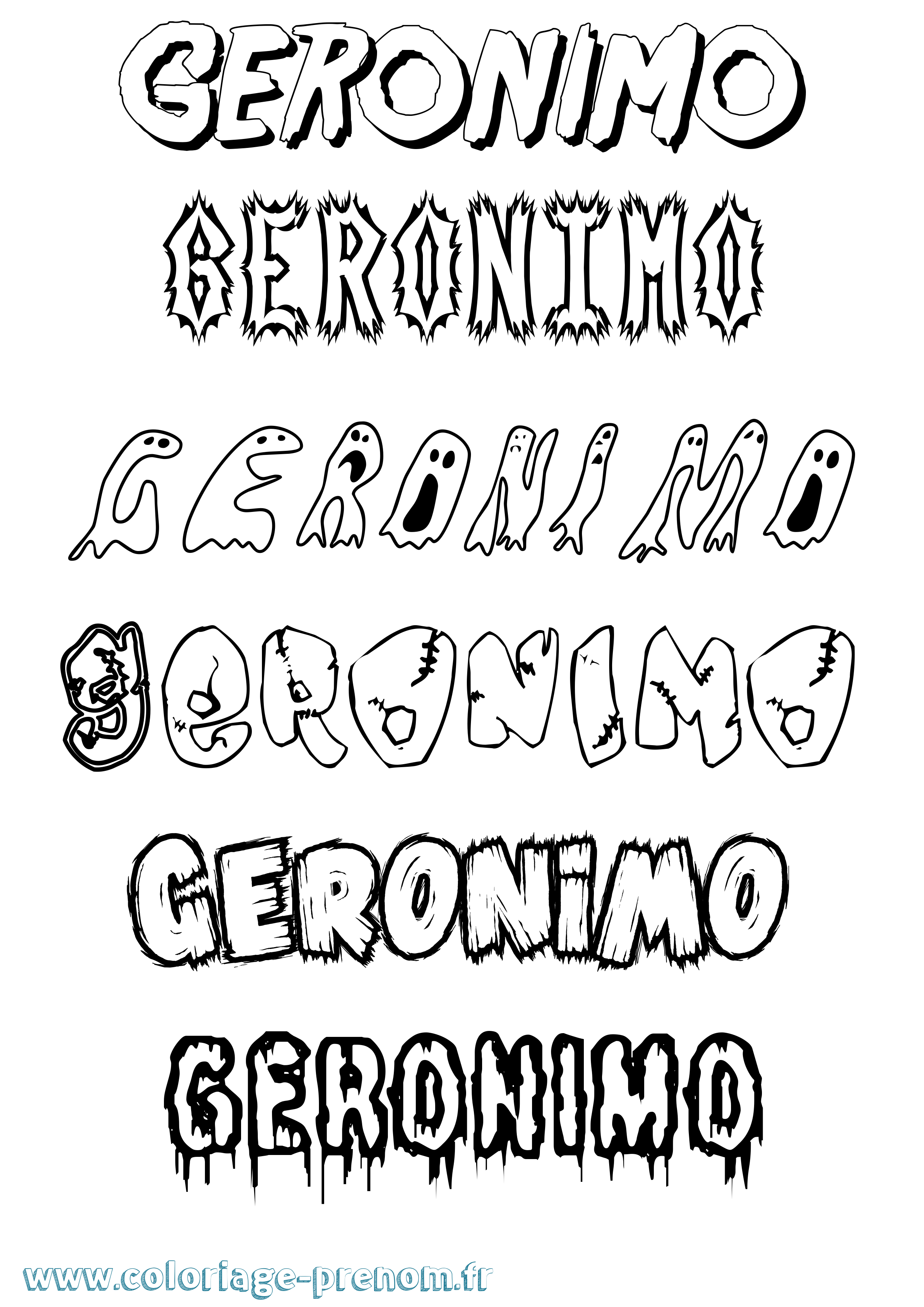 Coloriage prénom Geronimo Frisson