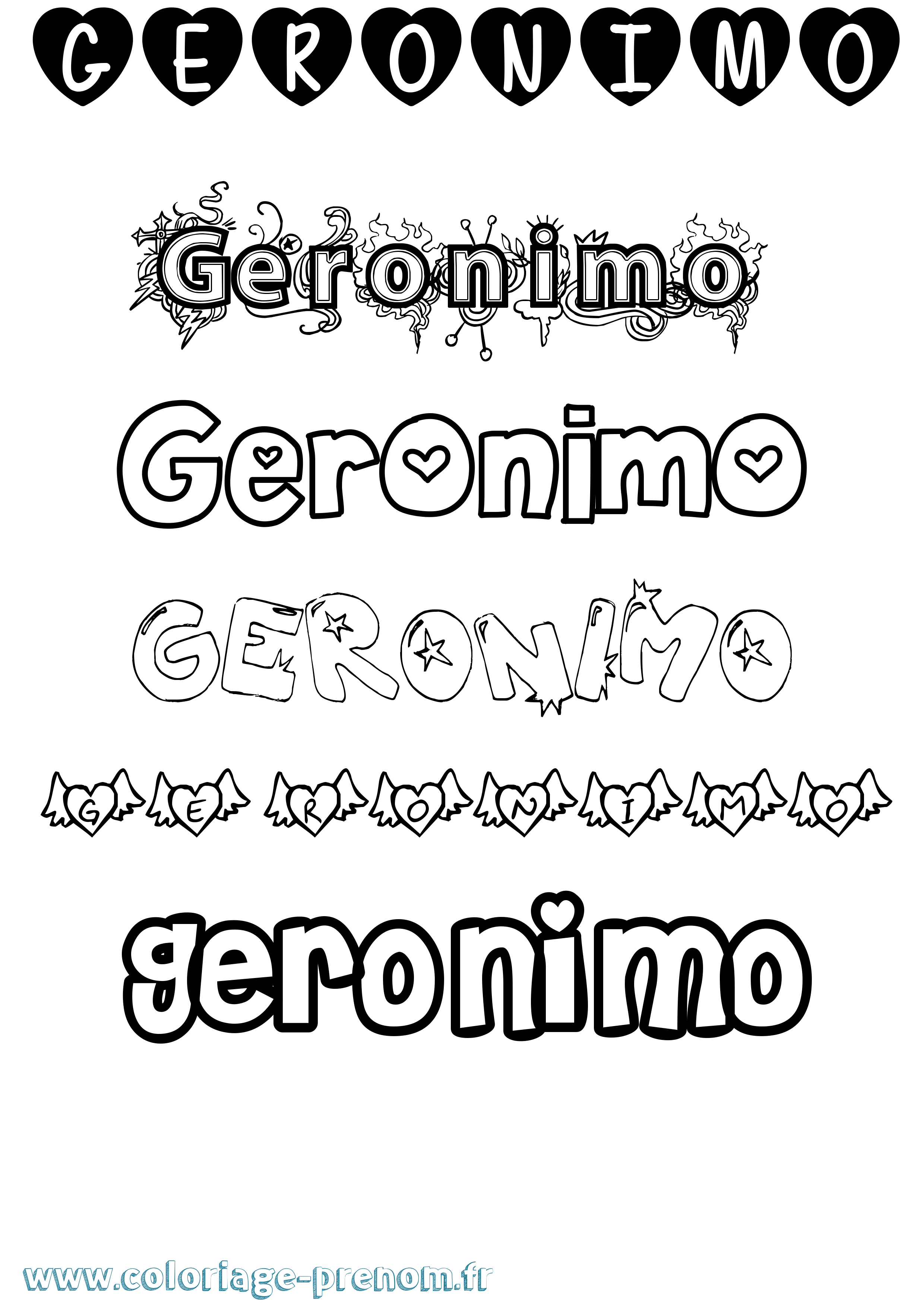 Coloriage Geronimo Girly Coloriage prénom Geronimo Girly