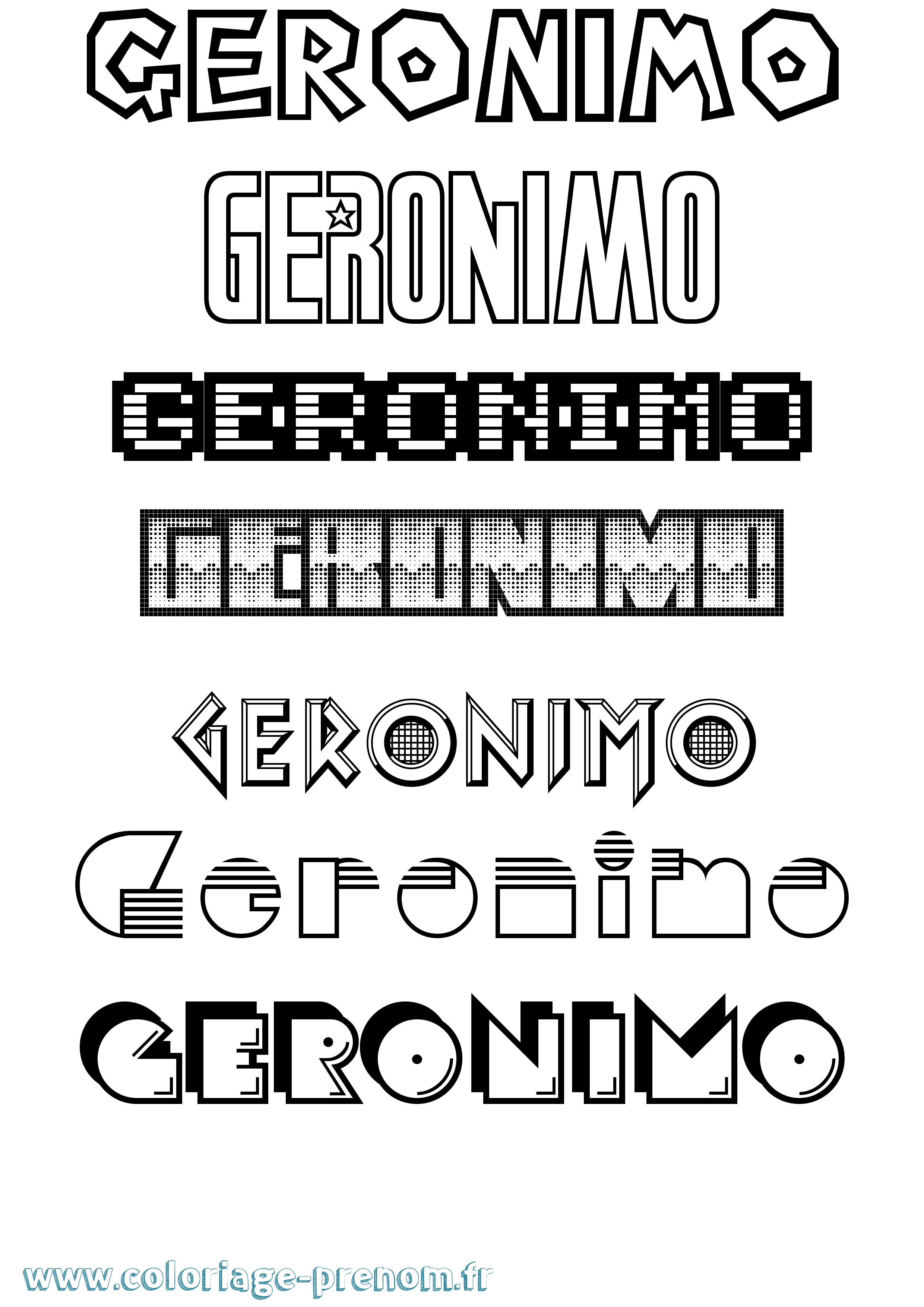 Coloriage Geronimo Jeux Vidéos Coloriage prénom Geronimo Jeux Vidéos