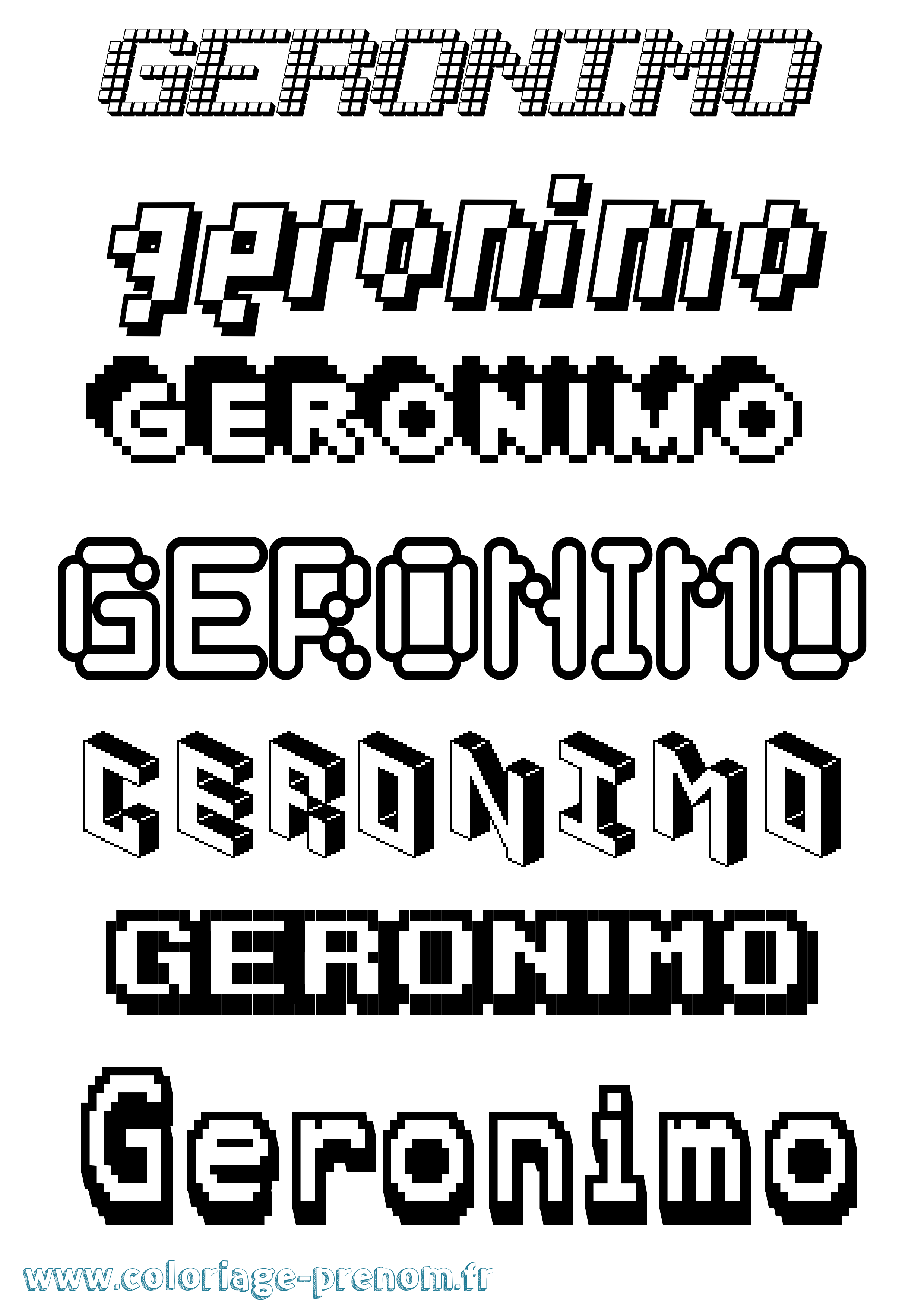 Coloriage prénom Geronimo Pixel