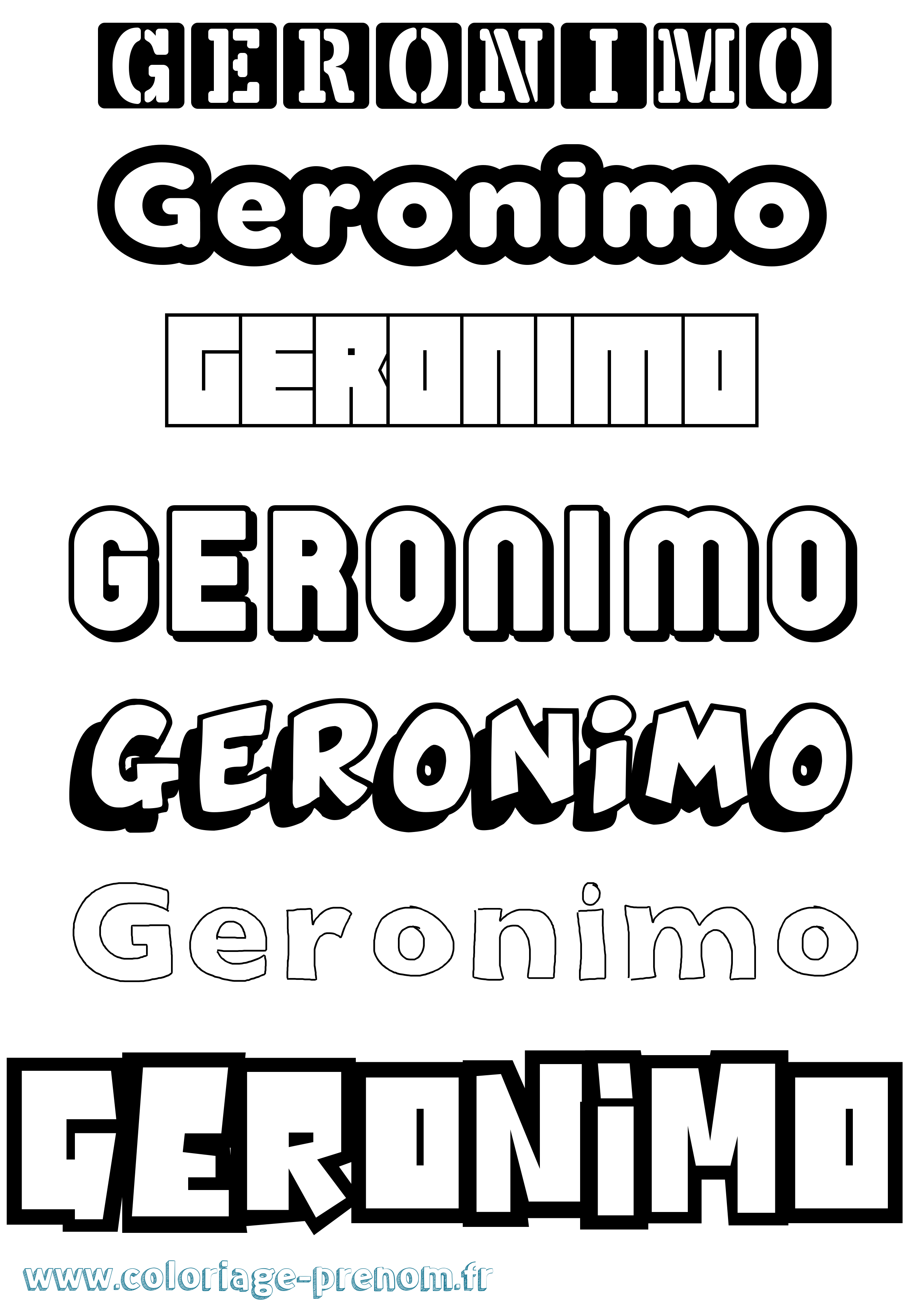 Coloriage Geronimo Simple Coloriage prénom Geronimo Simple