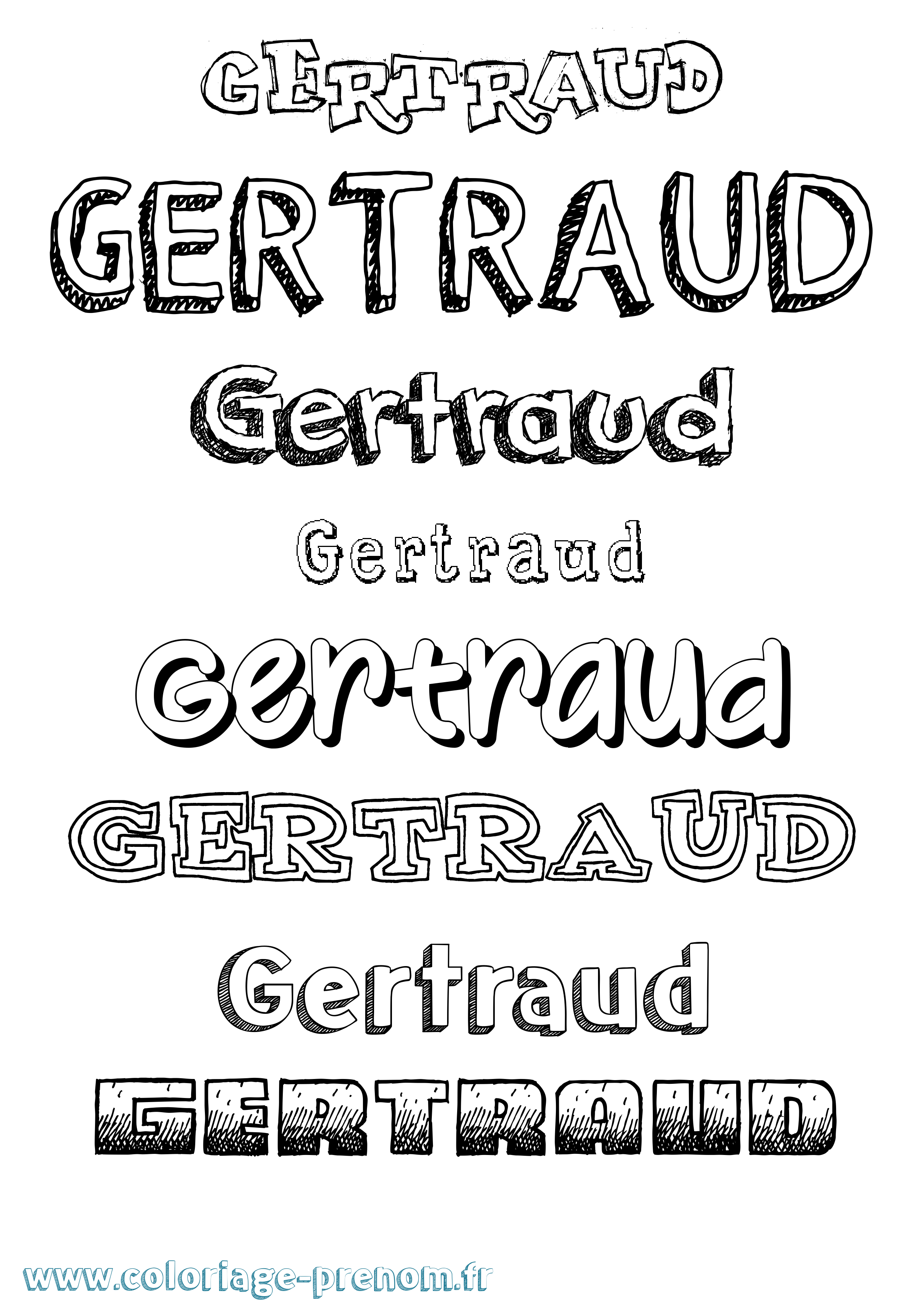 Coloriage prénom Gertraud Dessiné