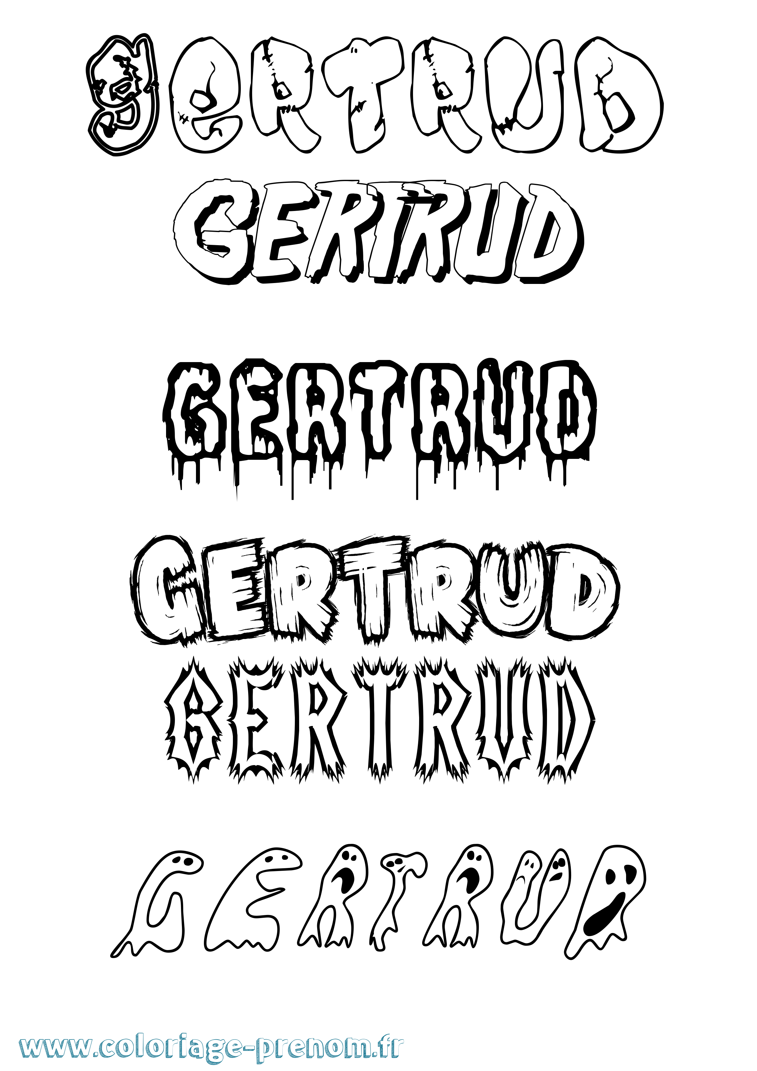 Coloriage prénom Gertrud Frisson