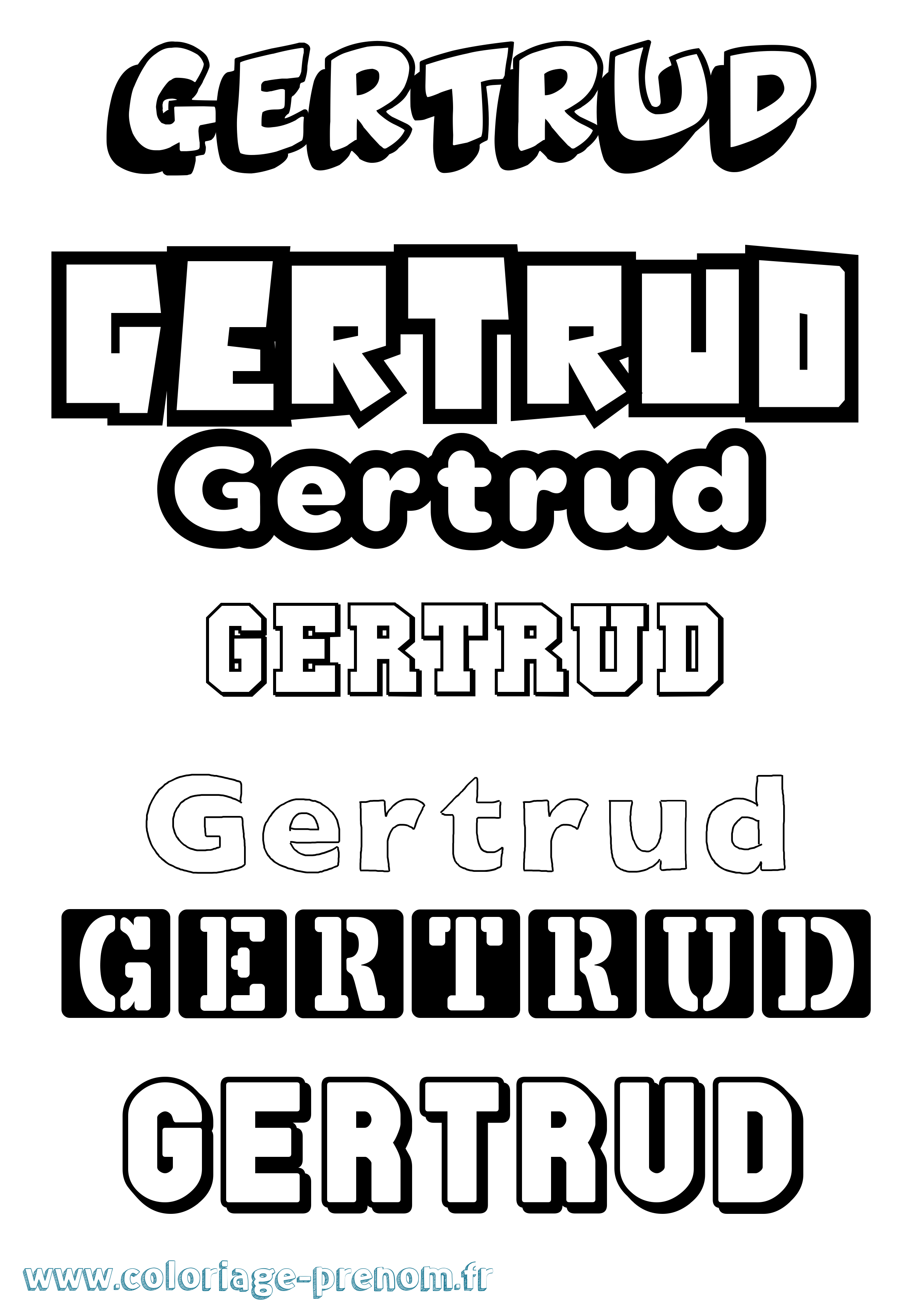 Coloriage prénom Gertrud Simple