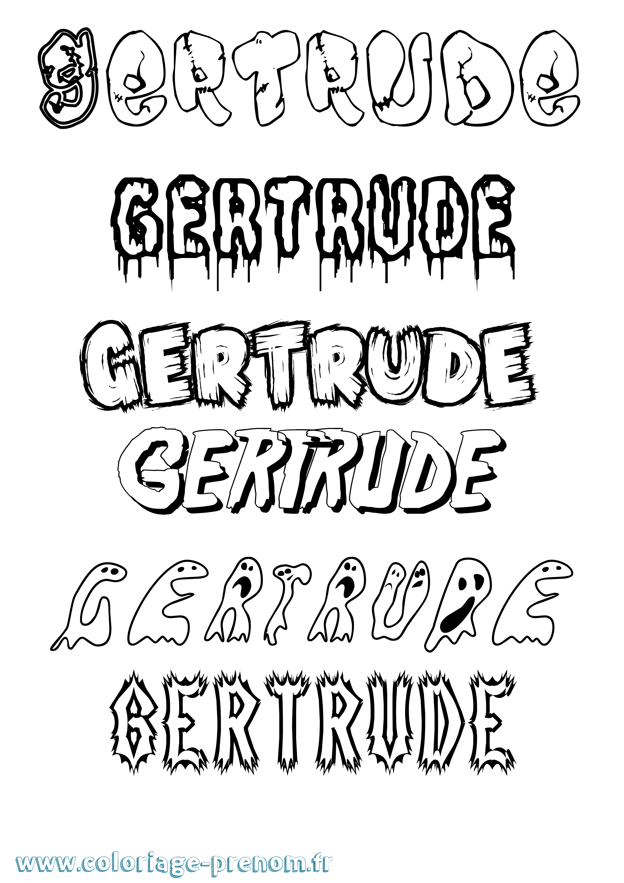Coloriage prénom Gertrude Frisson