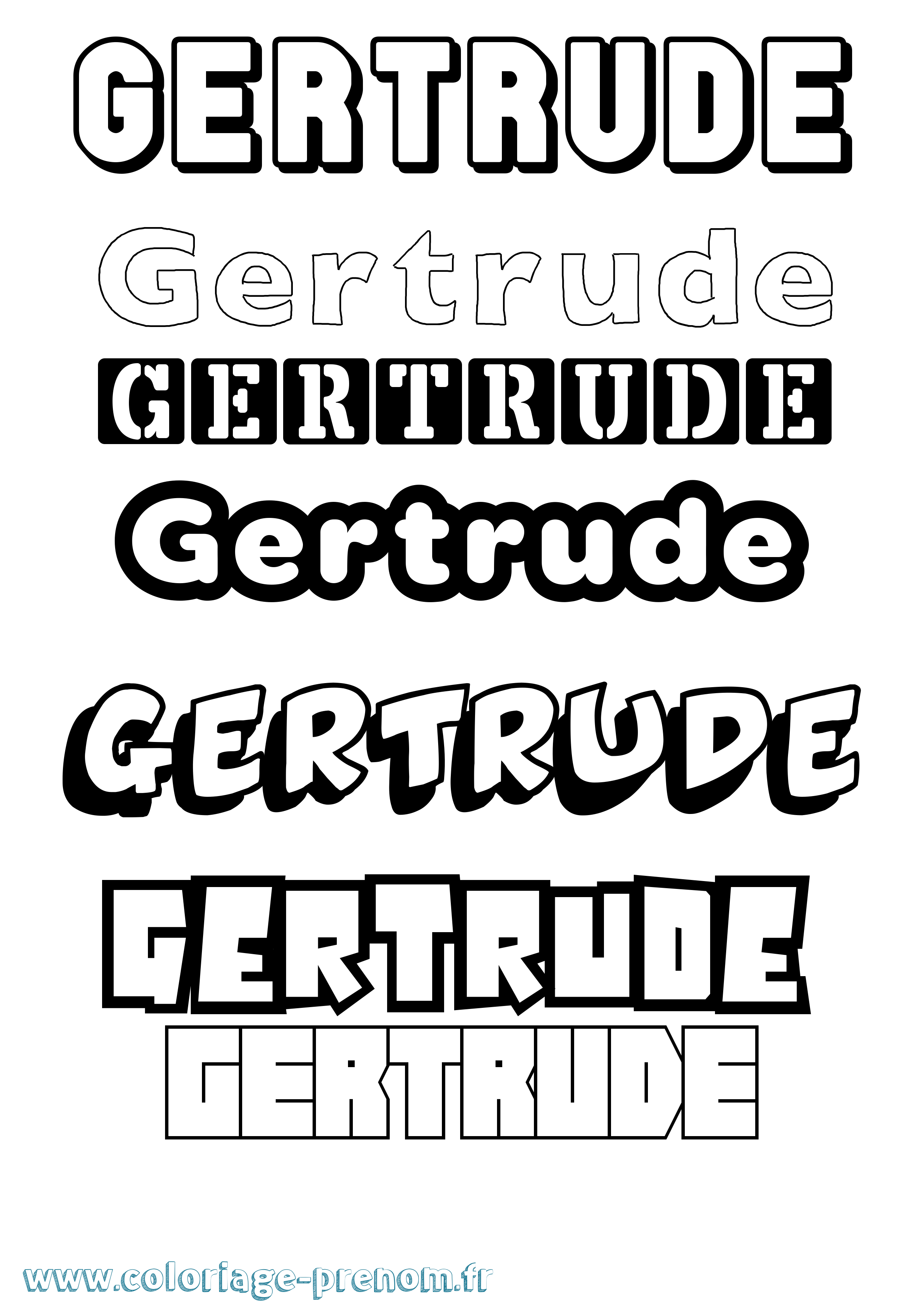 Coloriage prénom Gertrude Simple
