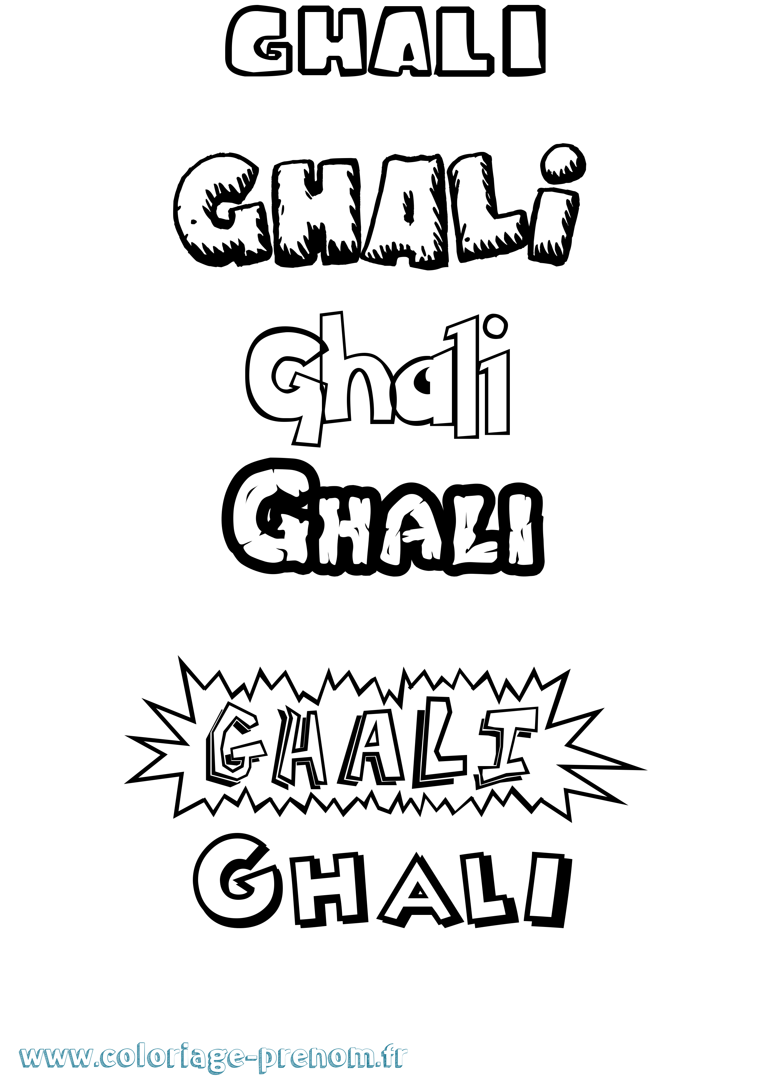 Coloriage prénom Ghali Dessin Animé