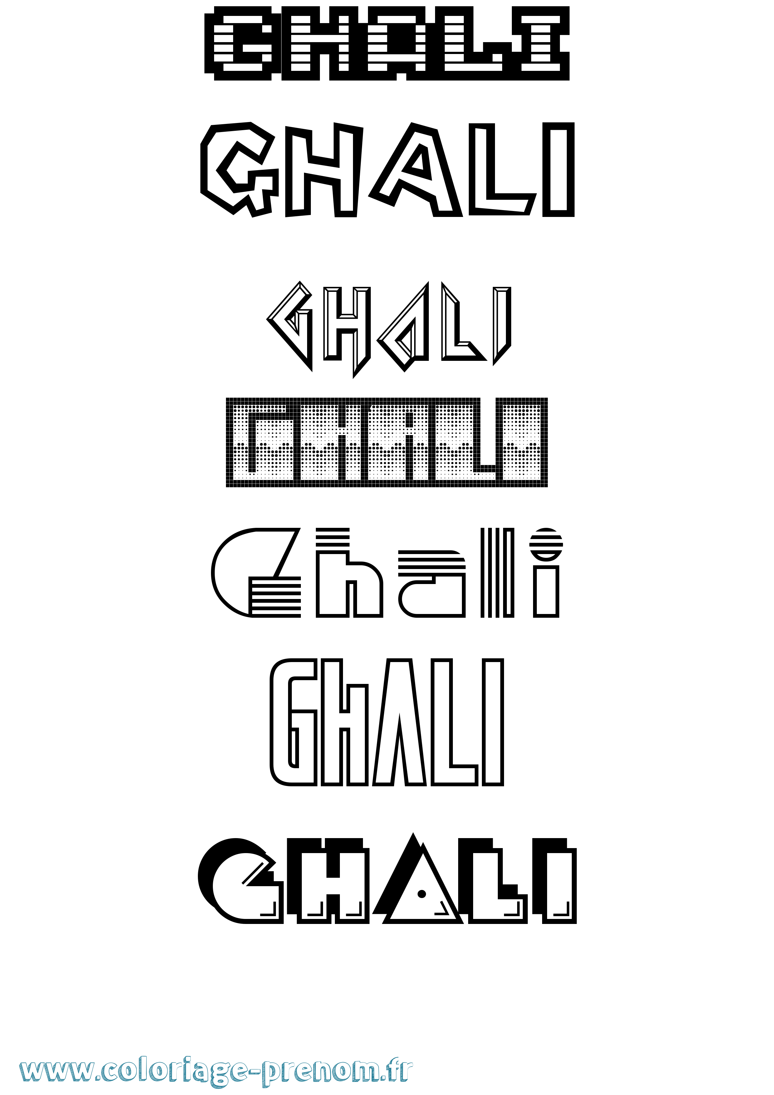 Coloriage prénom Ghali Jeux Vidéos