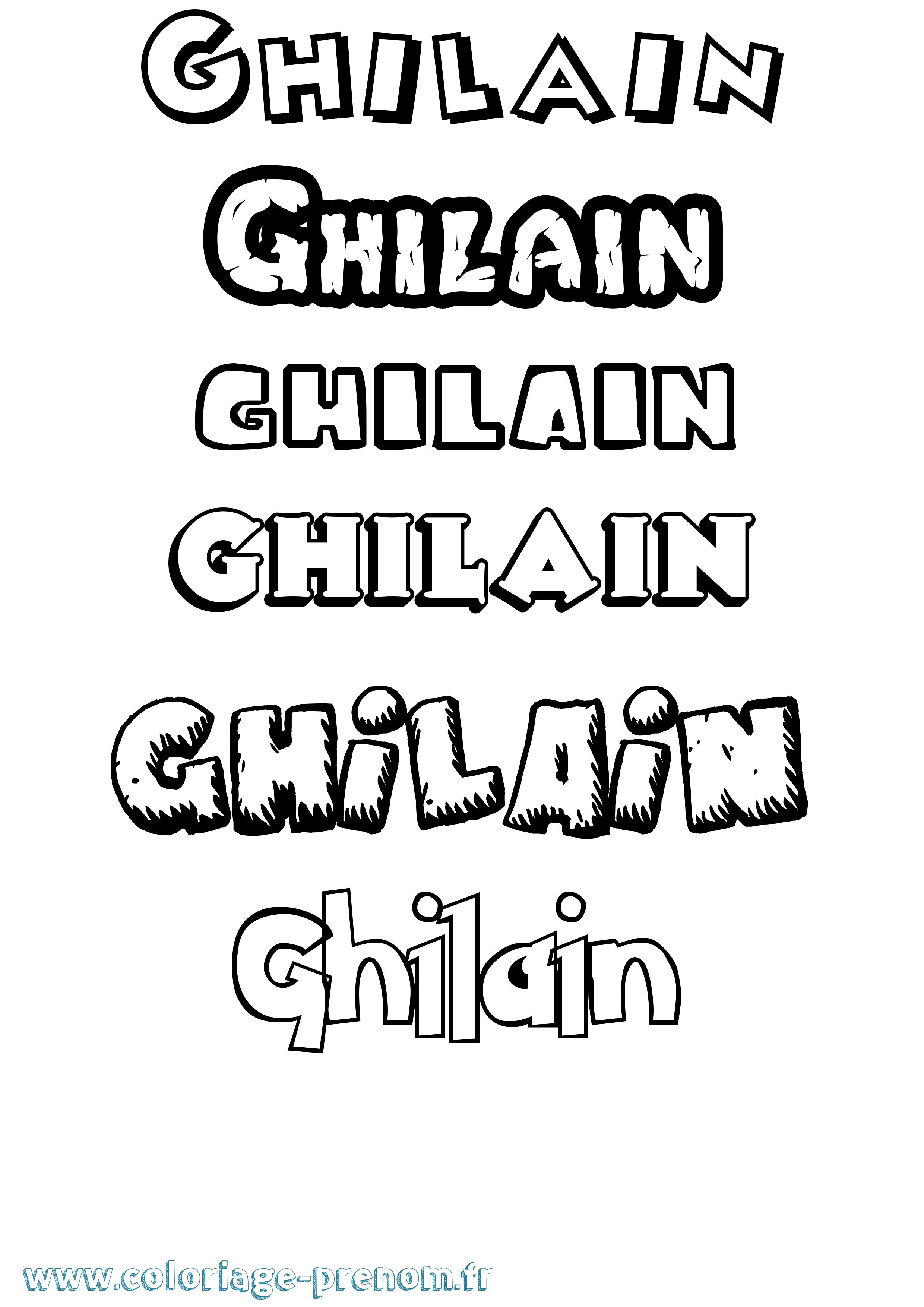 Coloriage prénom Ghilain Dessin Animé