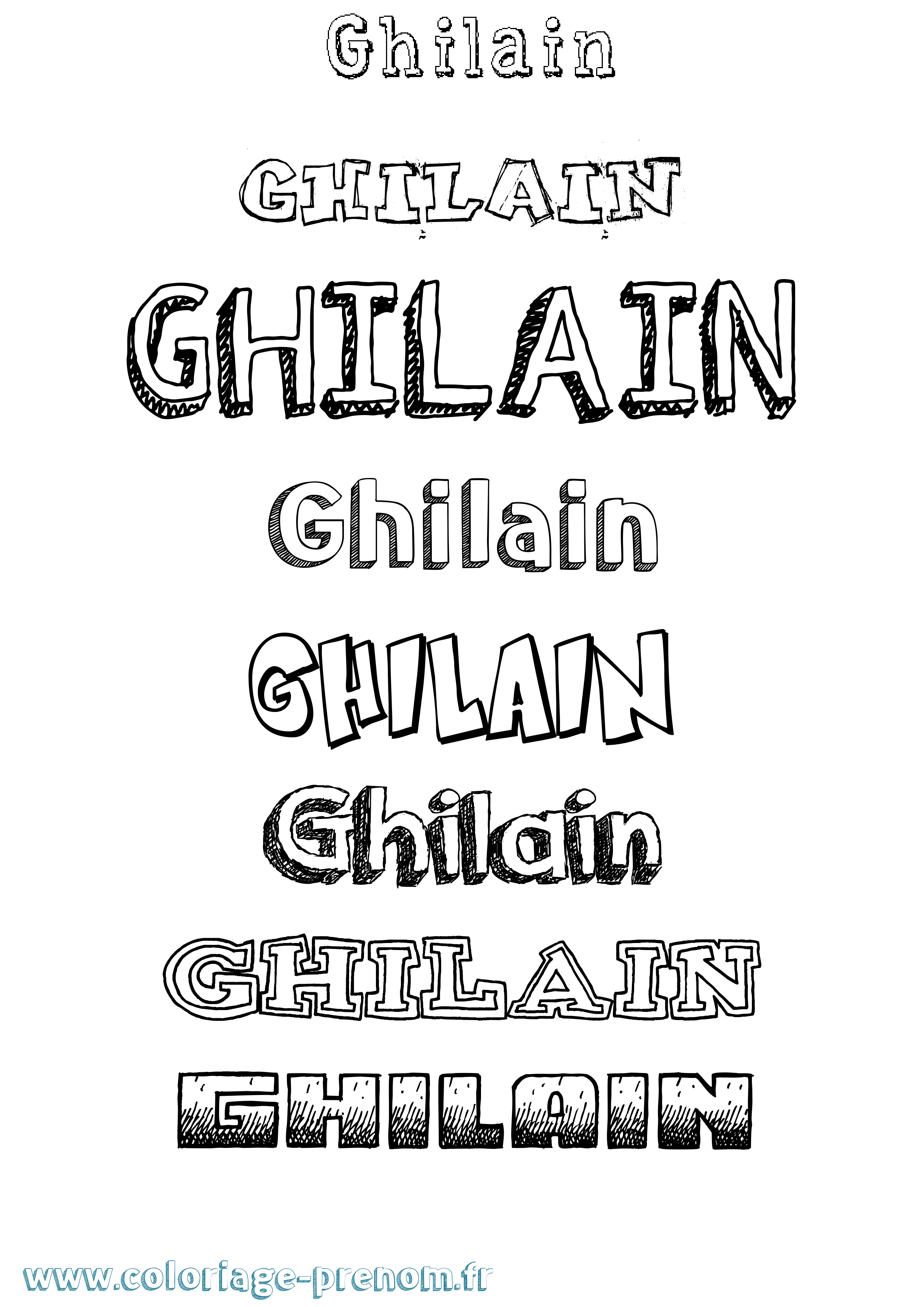 Coloriage prénom Ghilain Dessiné