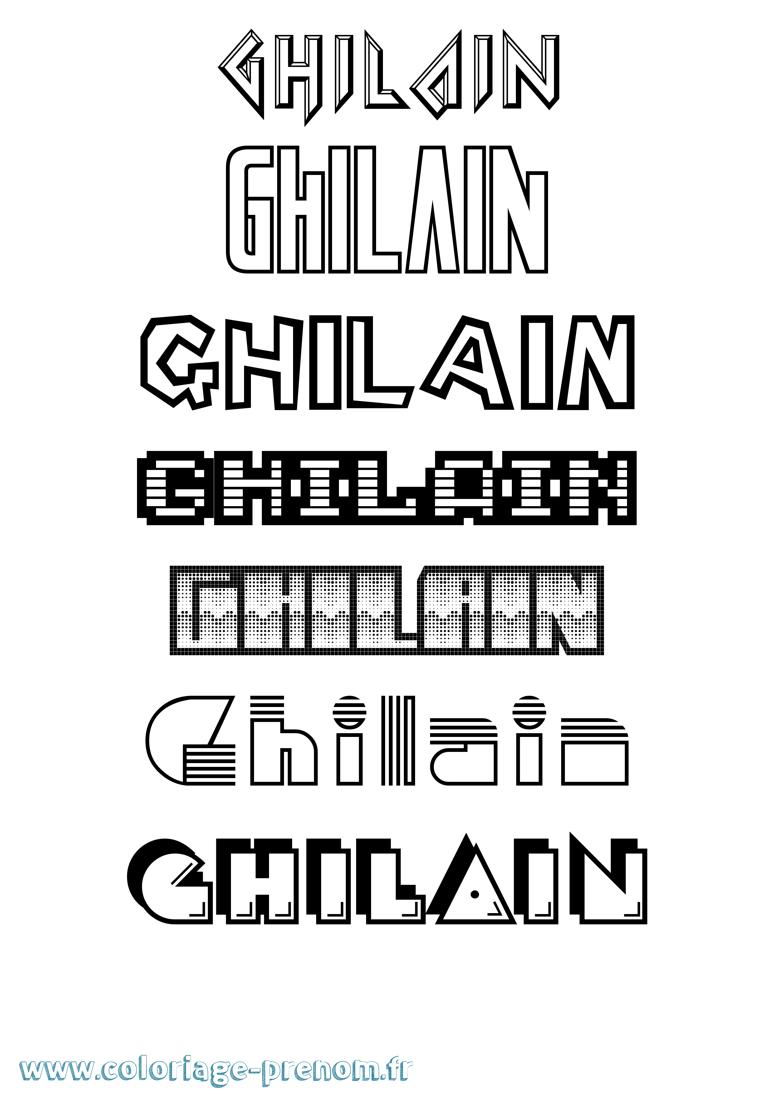 Coloriage prénom Ghilain Jeux Vidéos