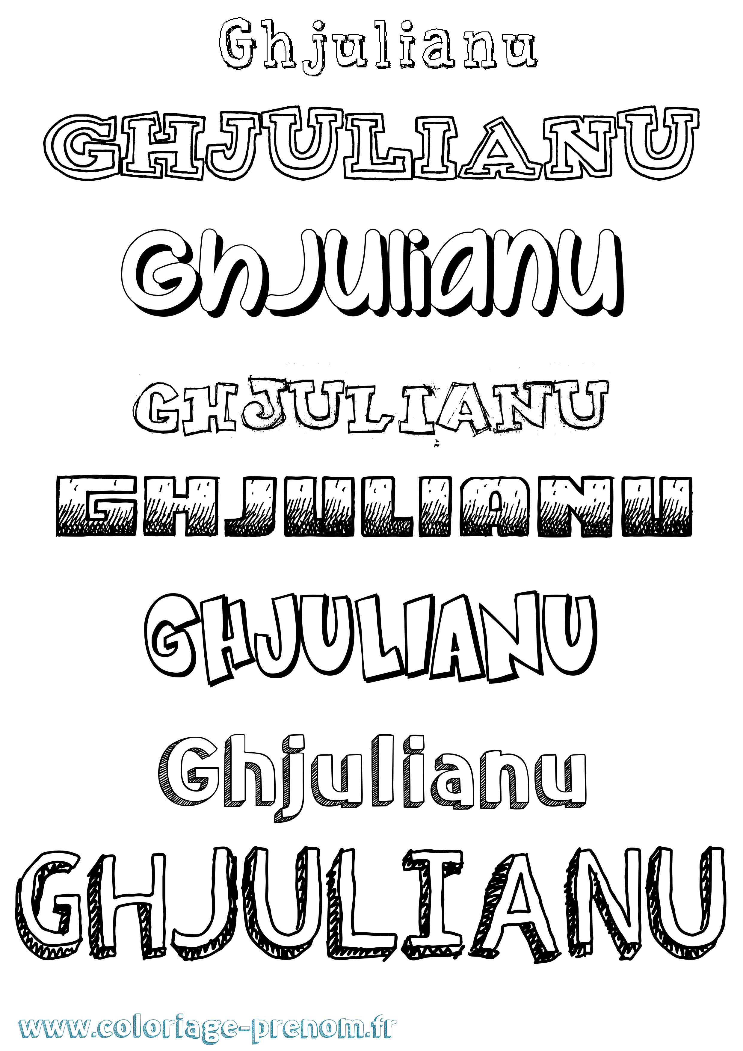 Coloriage Ghjulianu Dessiné Coloriage prénom Ghjulianu Dessiné
