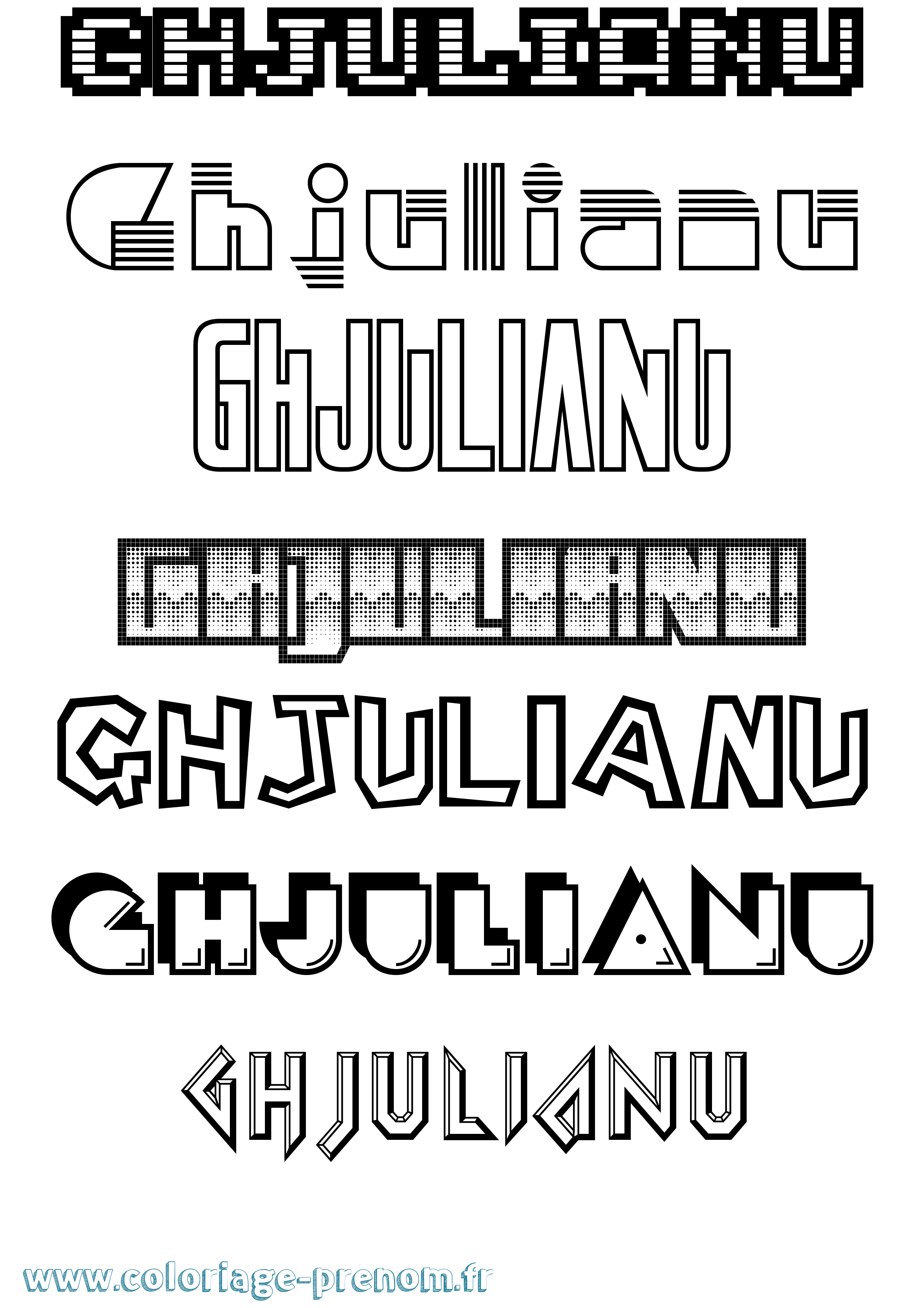 Coloriage Ghjulianu Jeux Vidéos Coloriage prénom Ghjulianu Jeux Vidéos