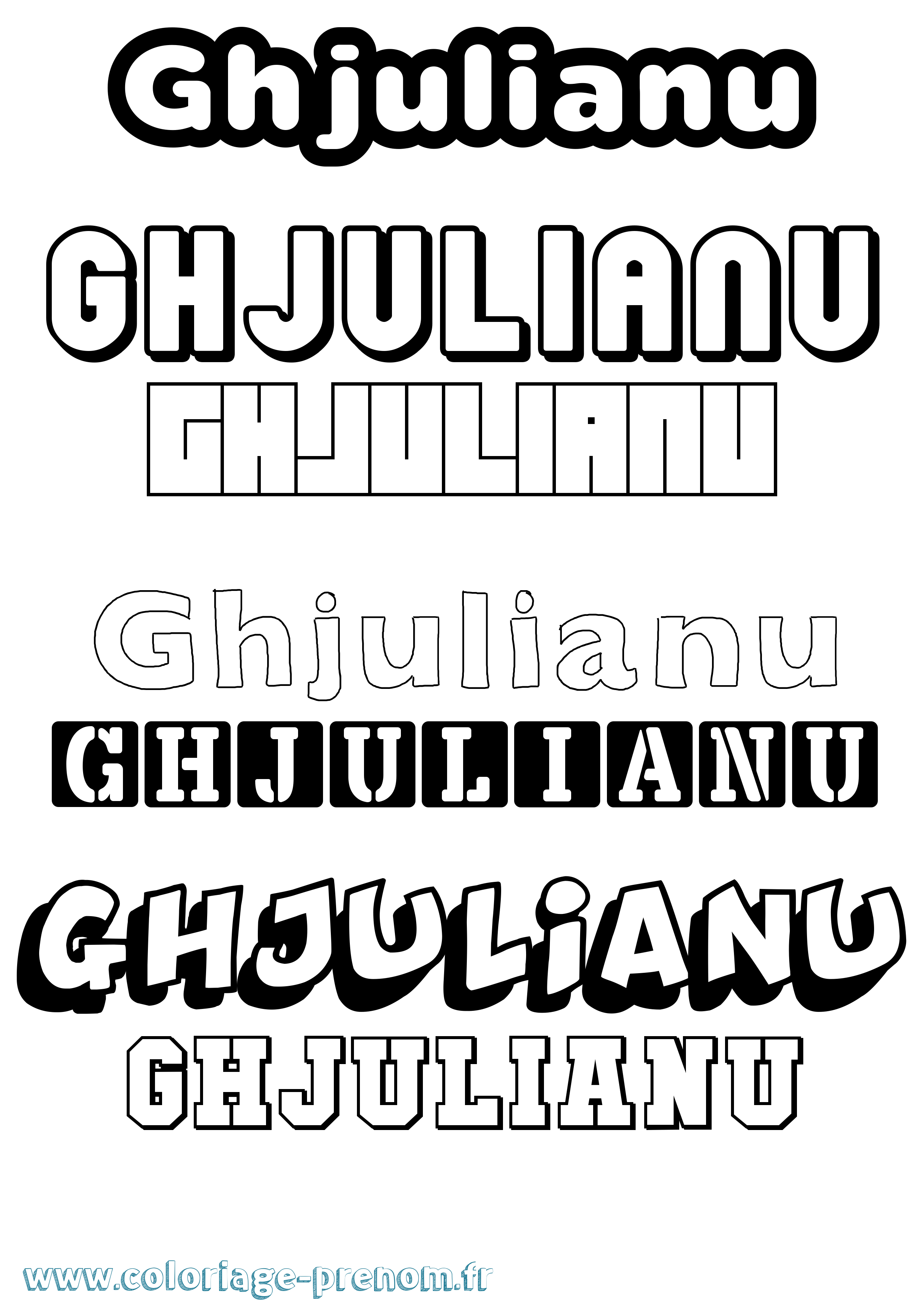 Coloriage Ghjulianu Simple Coloriage prénom Ghjulianu Simple