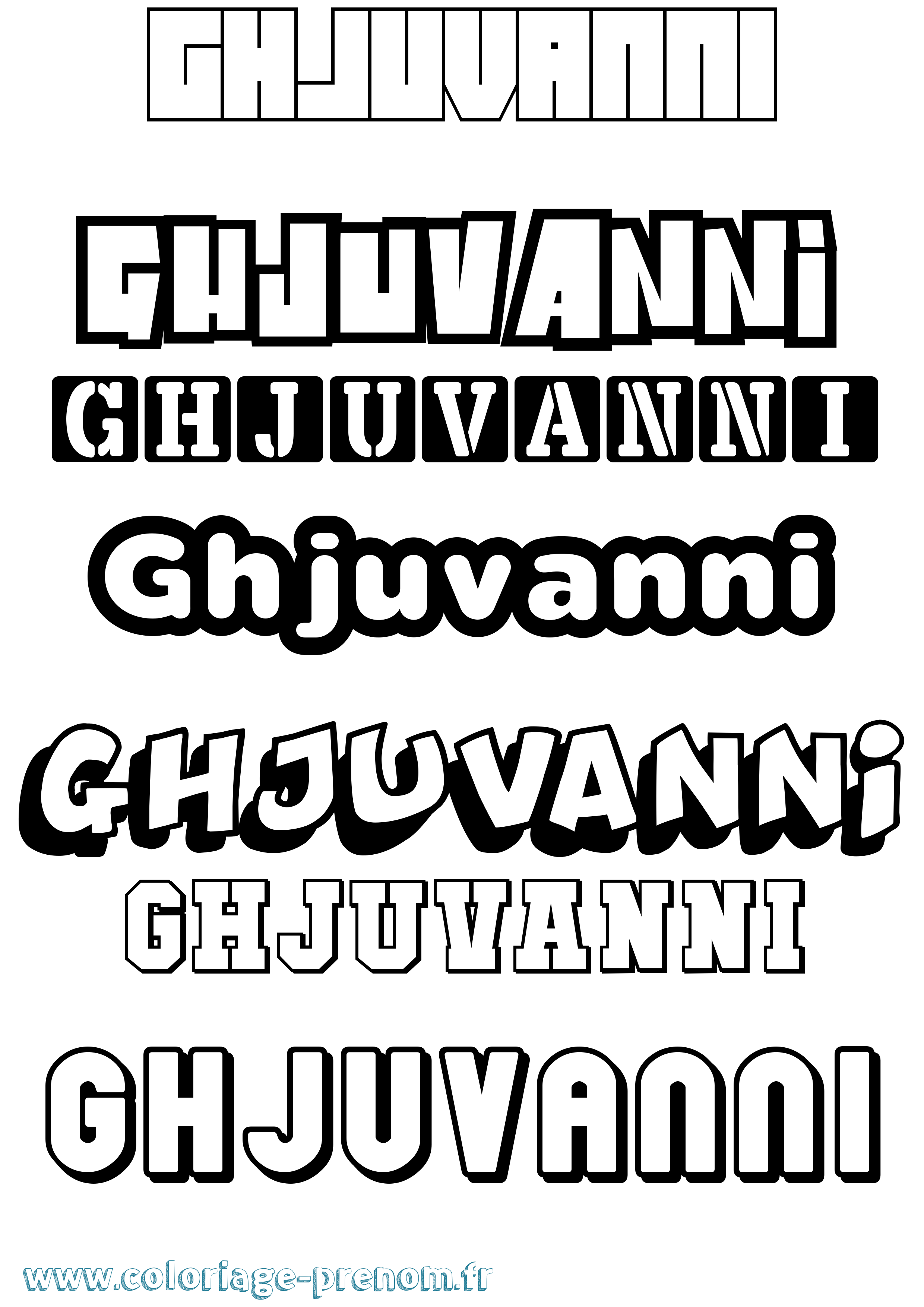 Coloriage prénom Ghjuvanni Simple