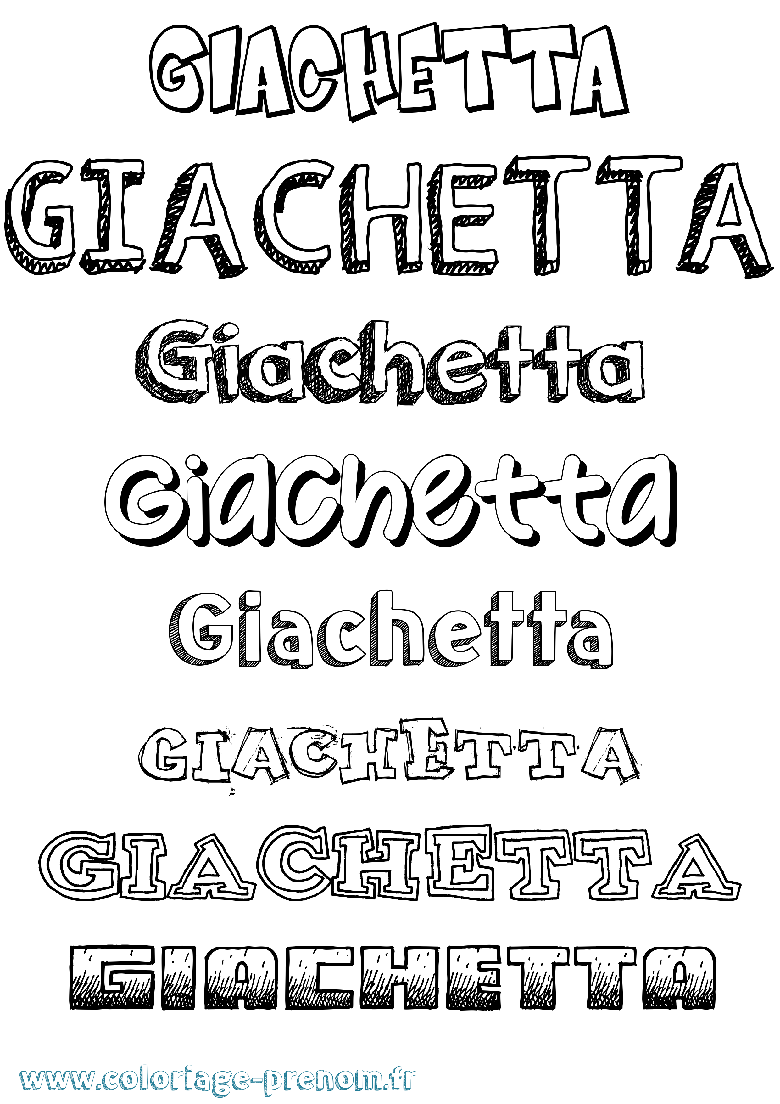 Coloriage prénom Giachetta Dessiné