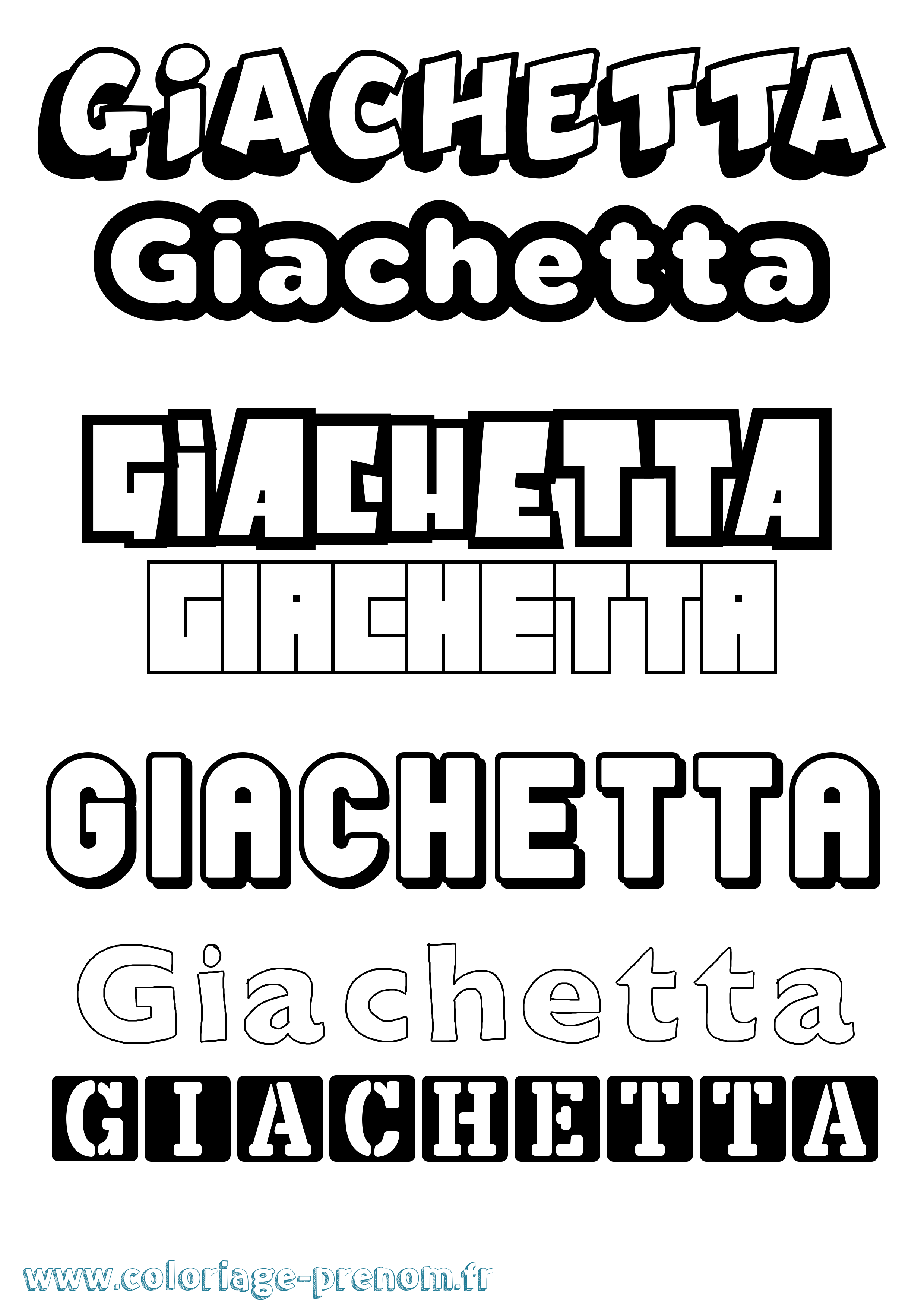 Coloriage prénom Giachetta Simple