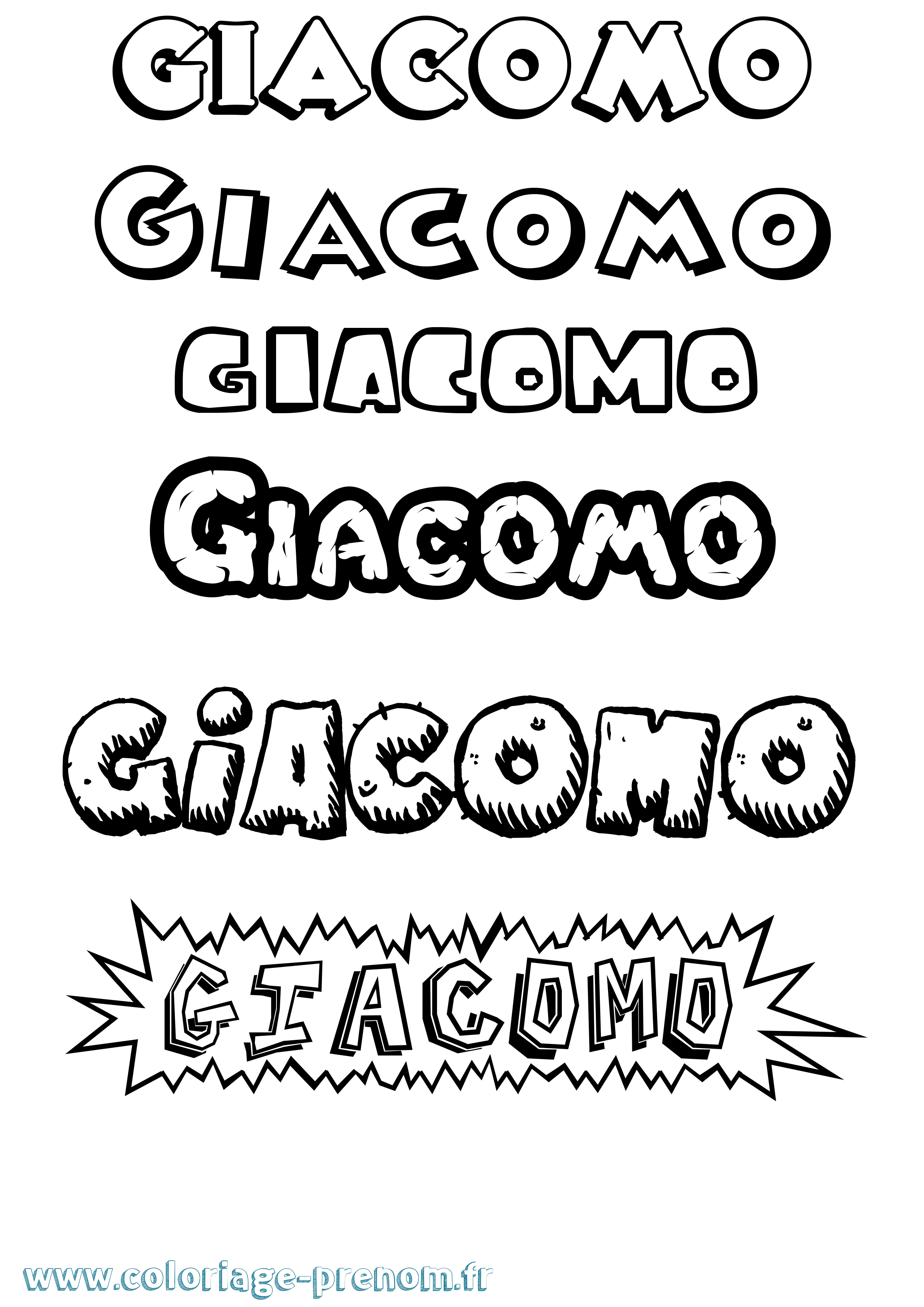 Coloriage Giacomo Dessin Animé Coloriage prénom Giacomo Dessin Animé