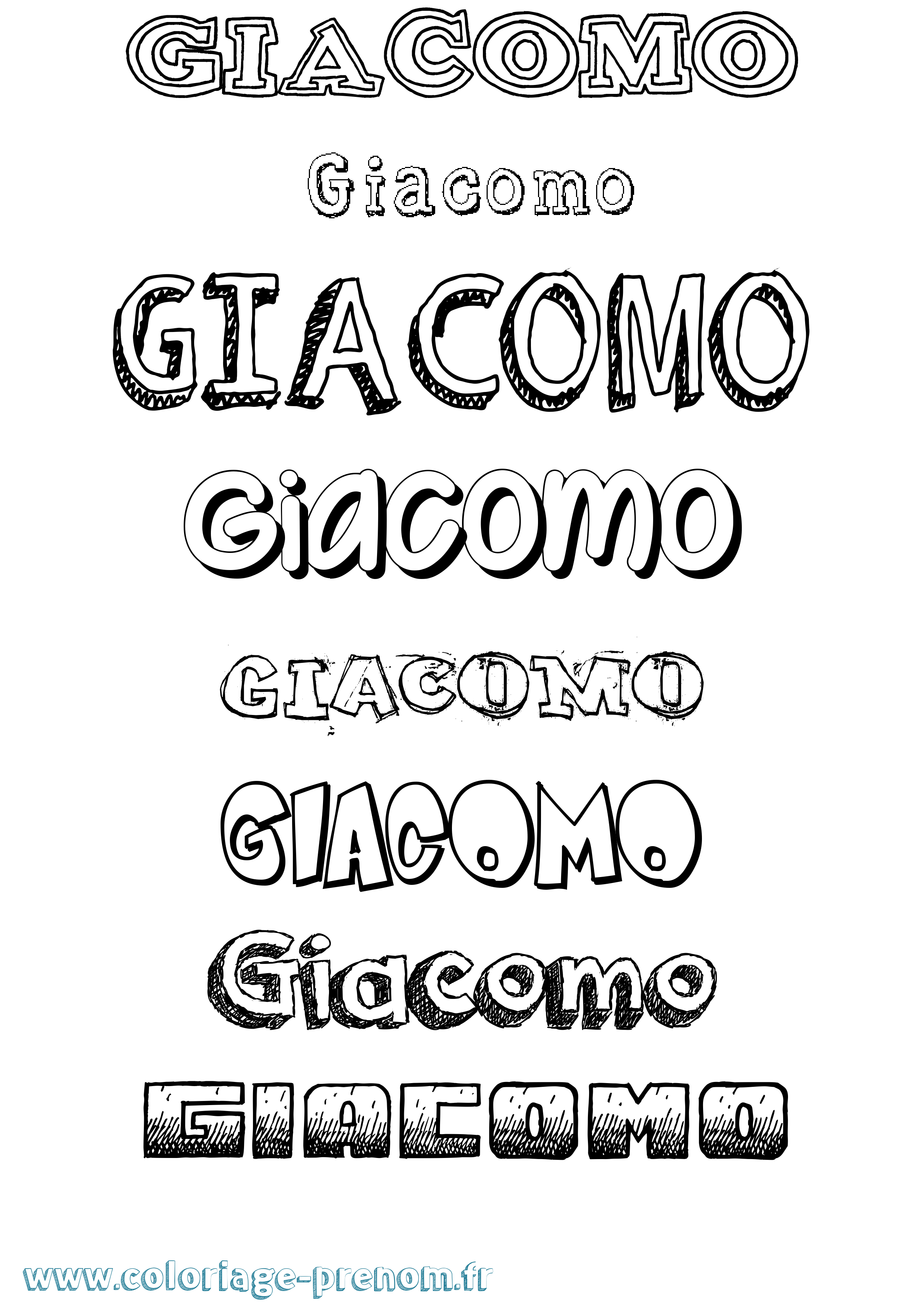 Coloriage Giacomo Dessiné Coloriage prénom Giacomo Dessiné