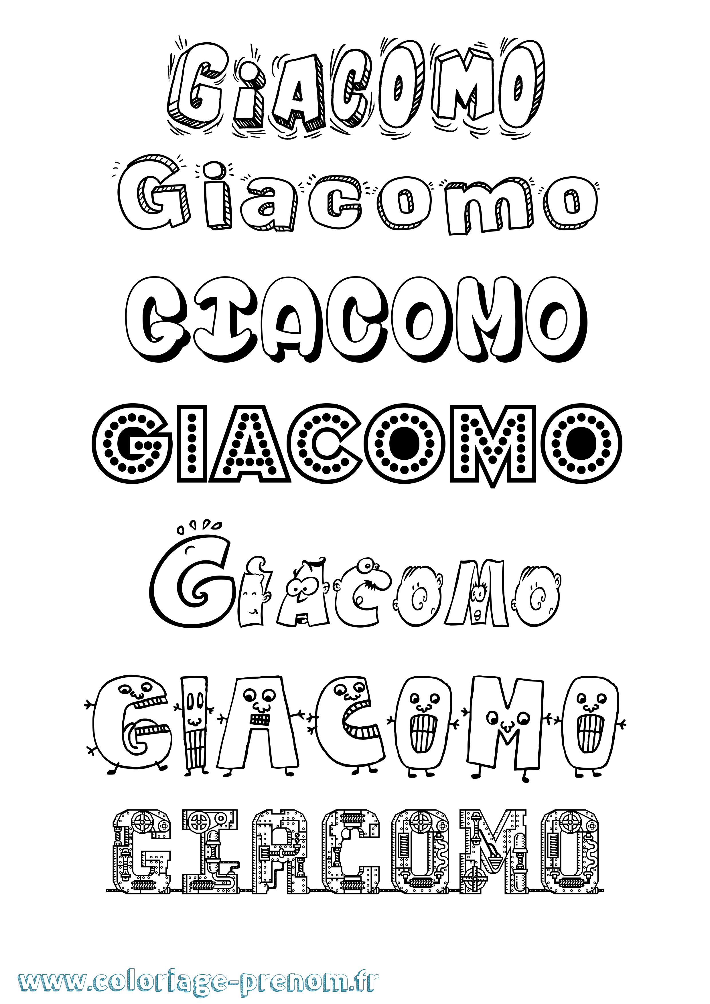 Coloriage Giacomo Fun Coloriage prénom Giacomo Fun