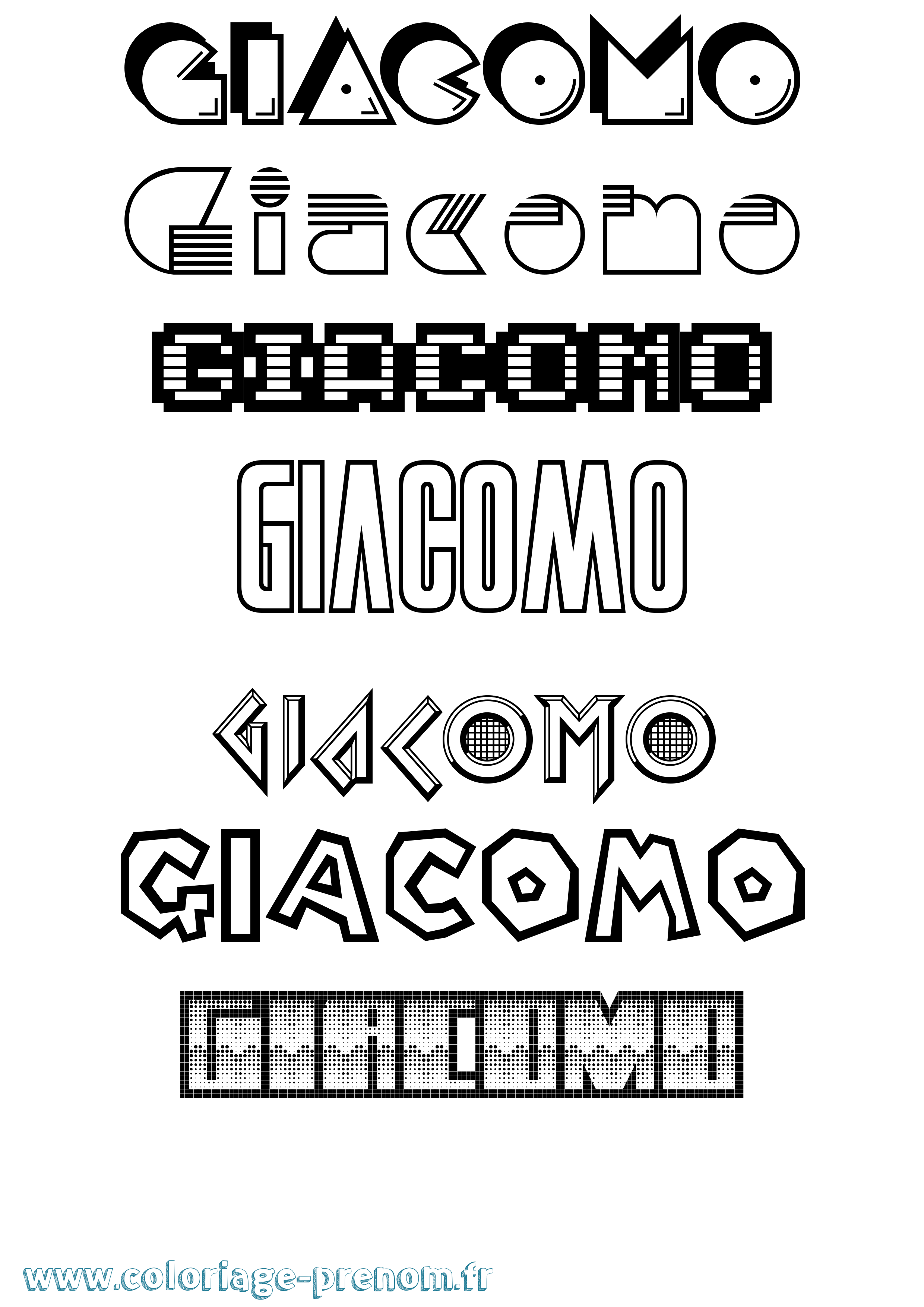 Coloriage Giacomo Jeux Vidéos Coloriage prénom Giacomo Jeux Vidéos