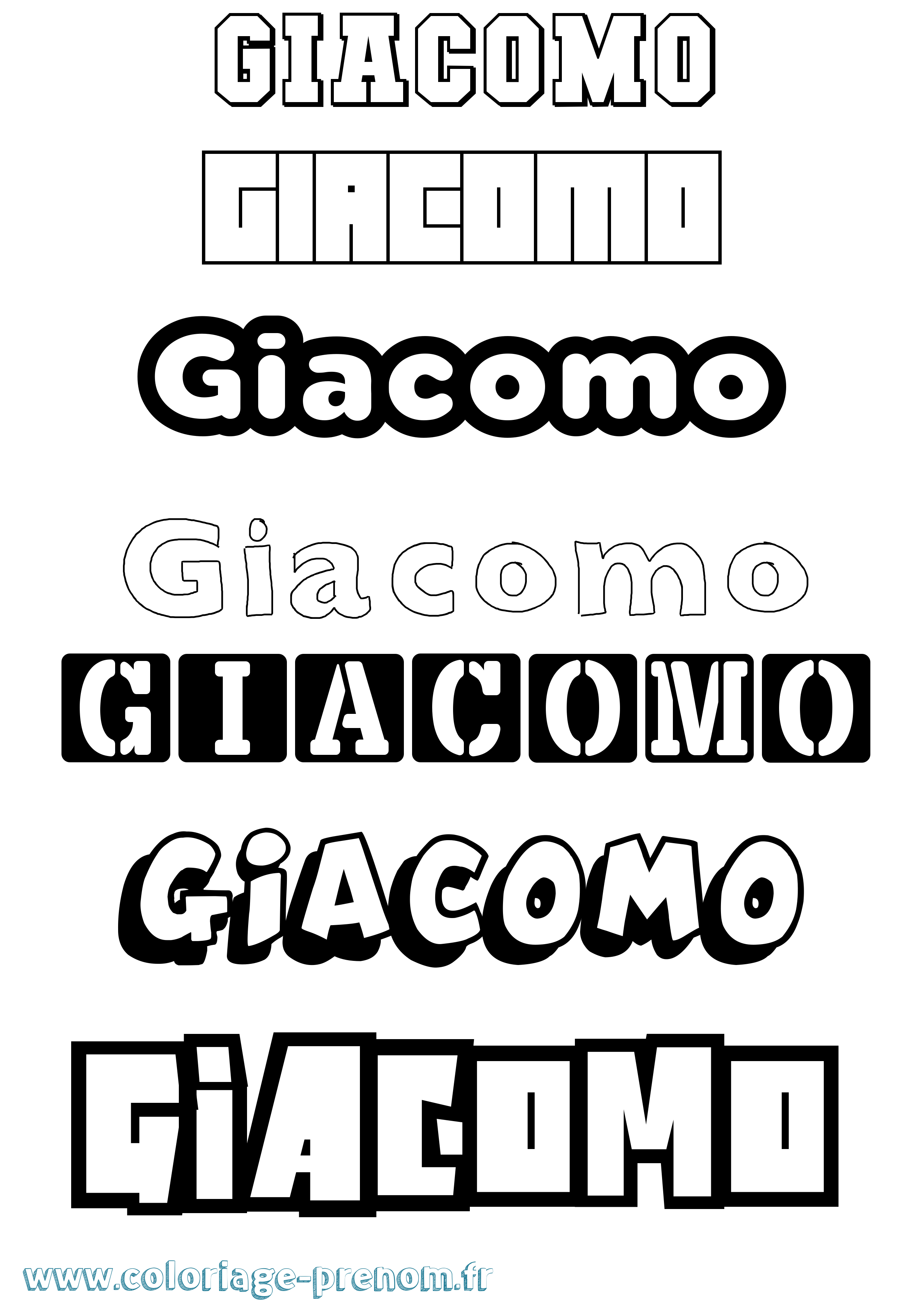 Coloriage prénom Giacomo Simple