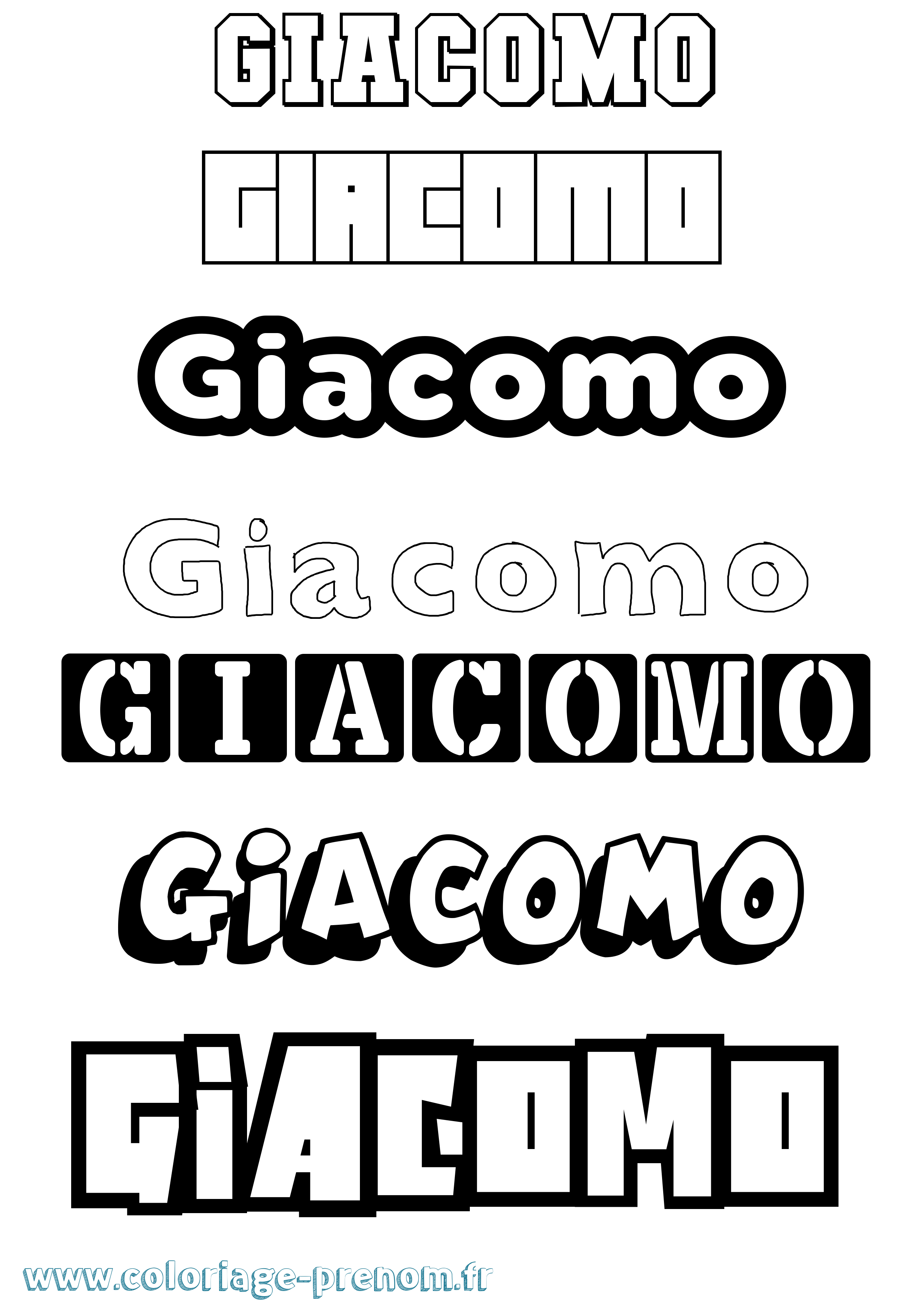 Coloriage Giacomo Simple Coloriage prénom Giacomo Simple