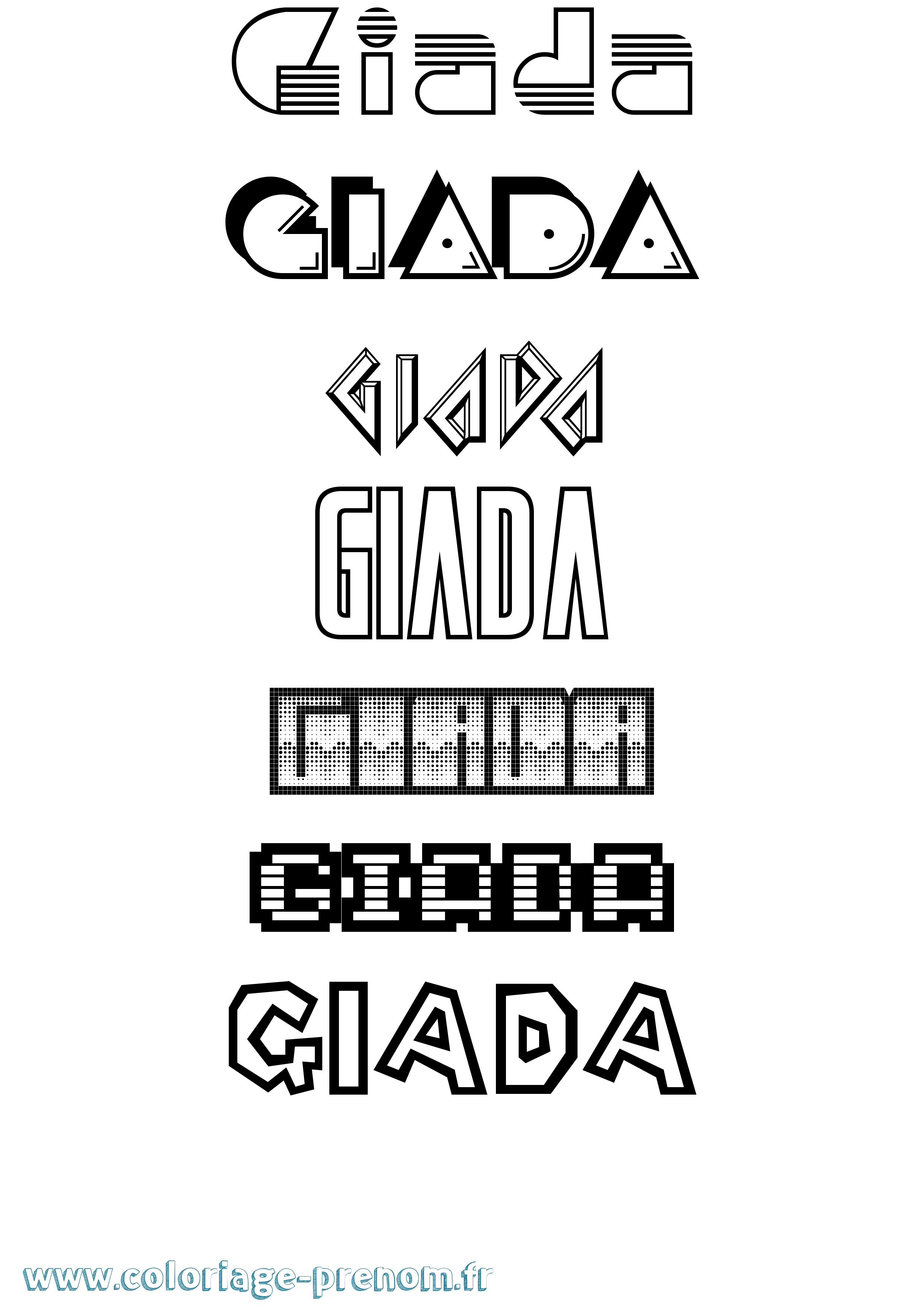 Coloriage Giada Jeux Vidéos Coloriage prénom Giada Jeux Vidéos