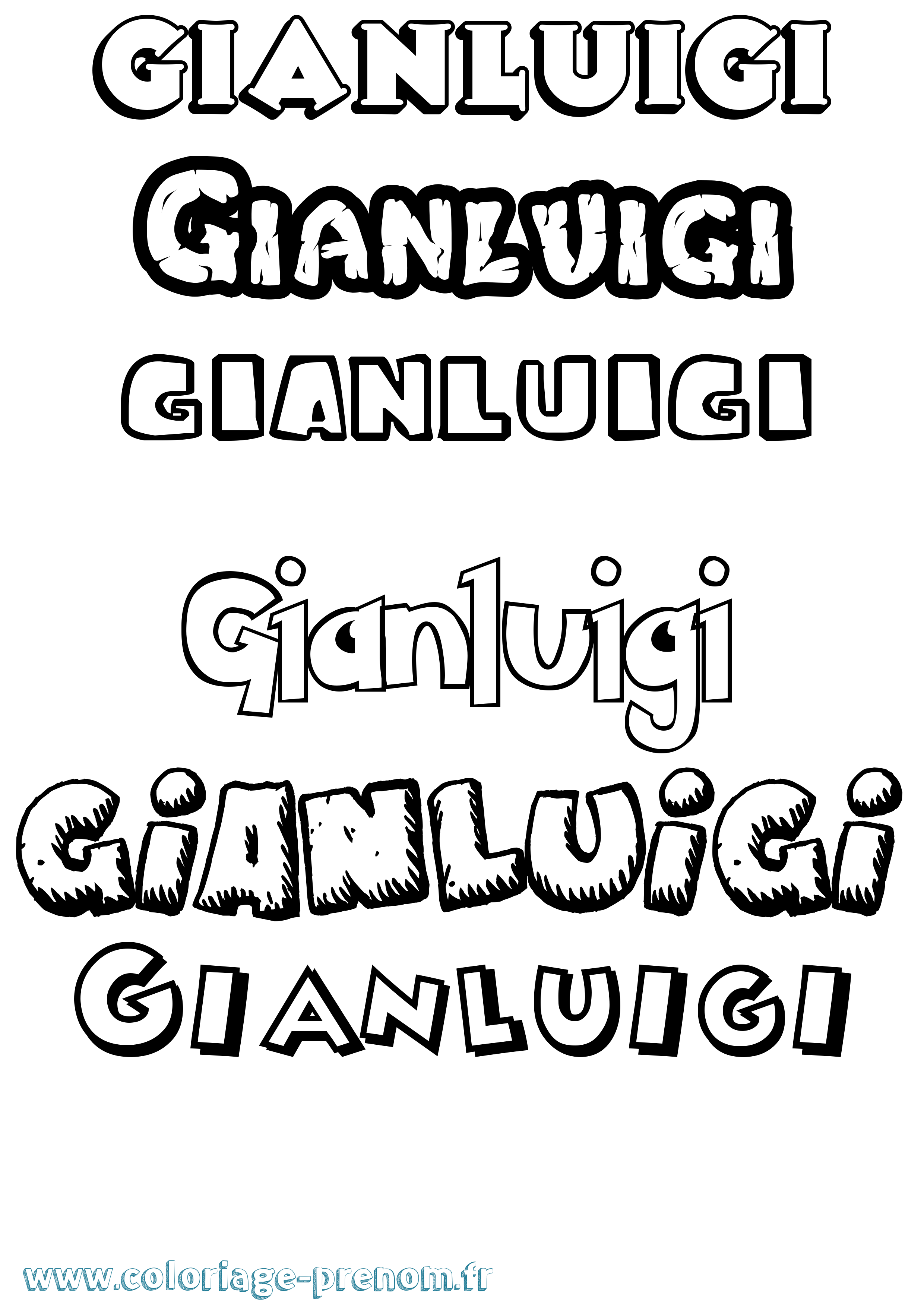Coloriage Gianluigi Dessin Animé Coloriage prénom Gianluigi Dessin Animé