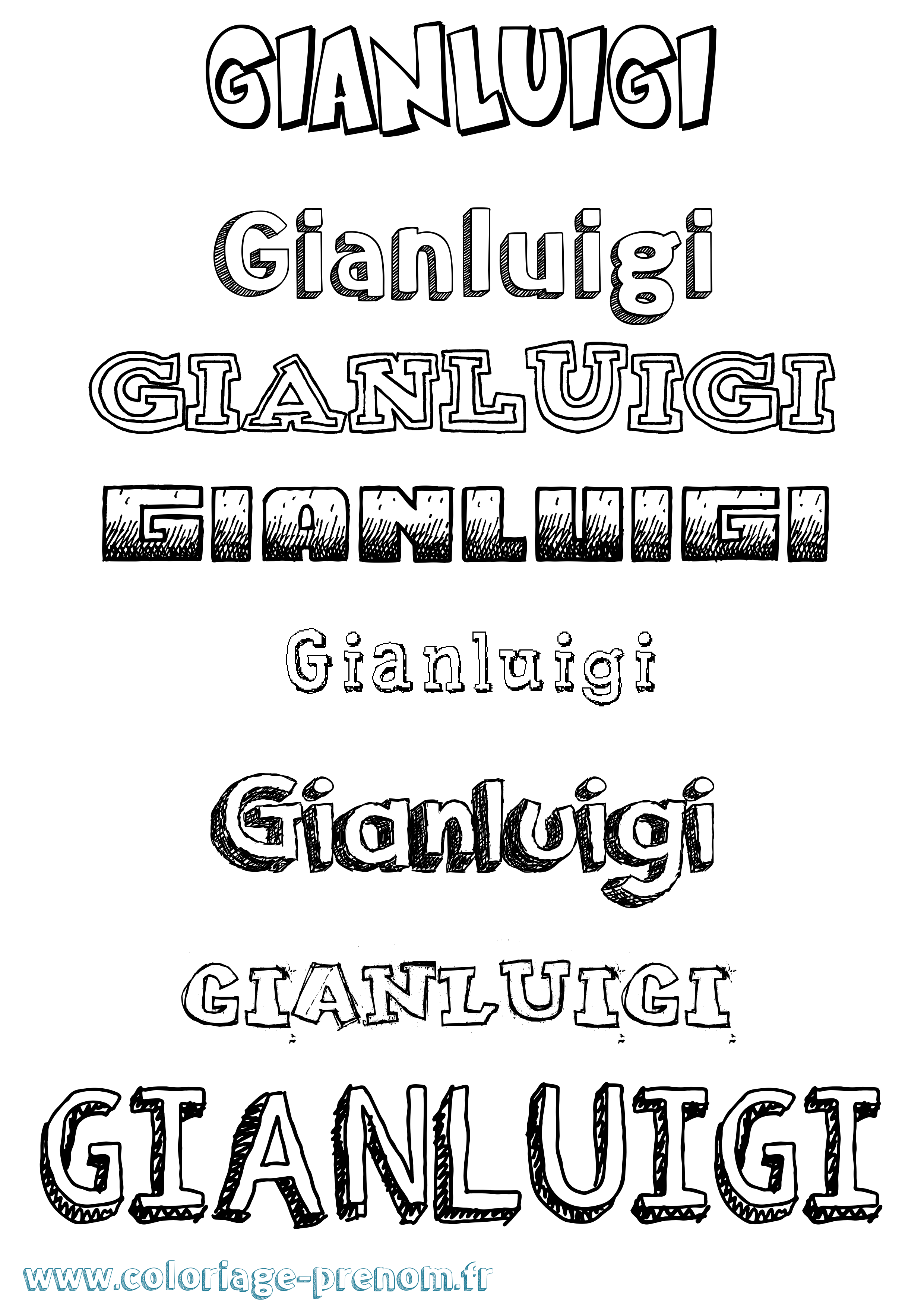 Coloriage Gianluigi Dessiné Coloriage prénom Gianluigi Dessiné