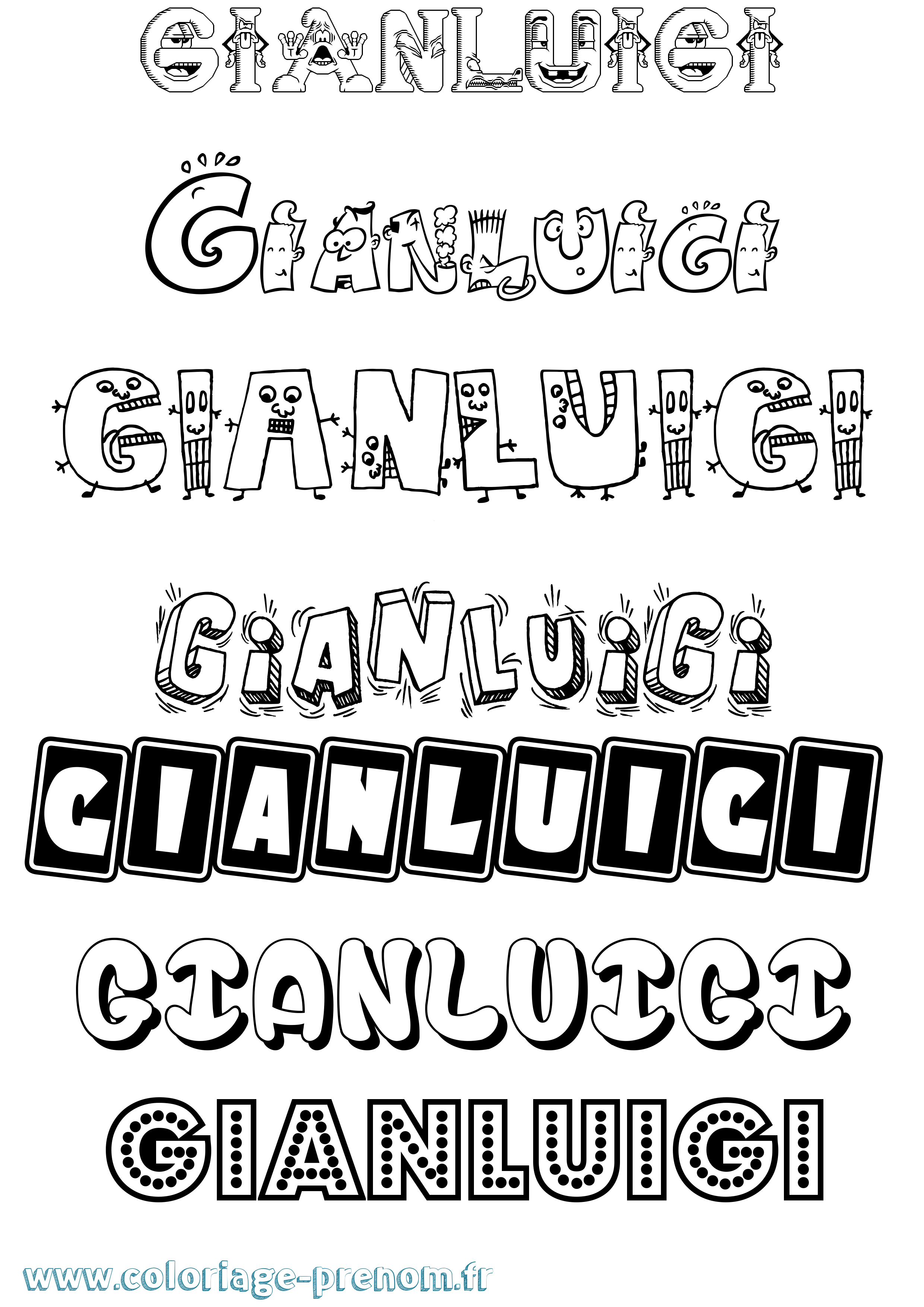 Coloriage Gianluigi Fun Coloriage prénom Gianluigi Fun
